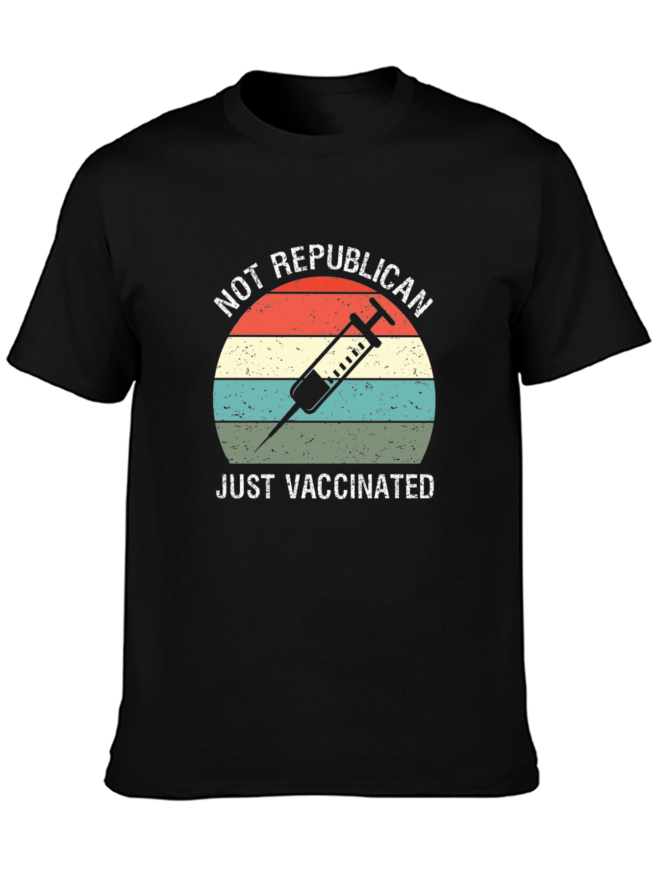 Black Not Republican, Just Vaccinated T-Shirt view 3