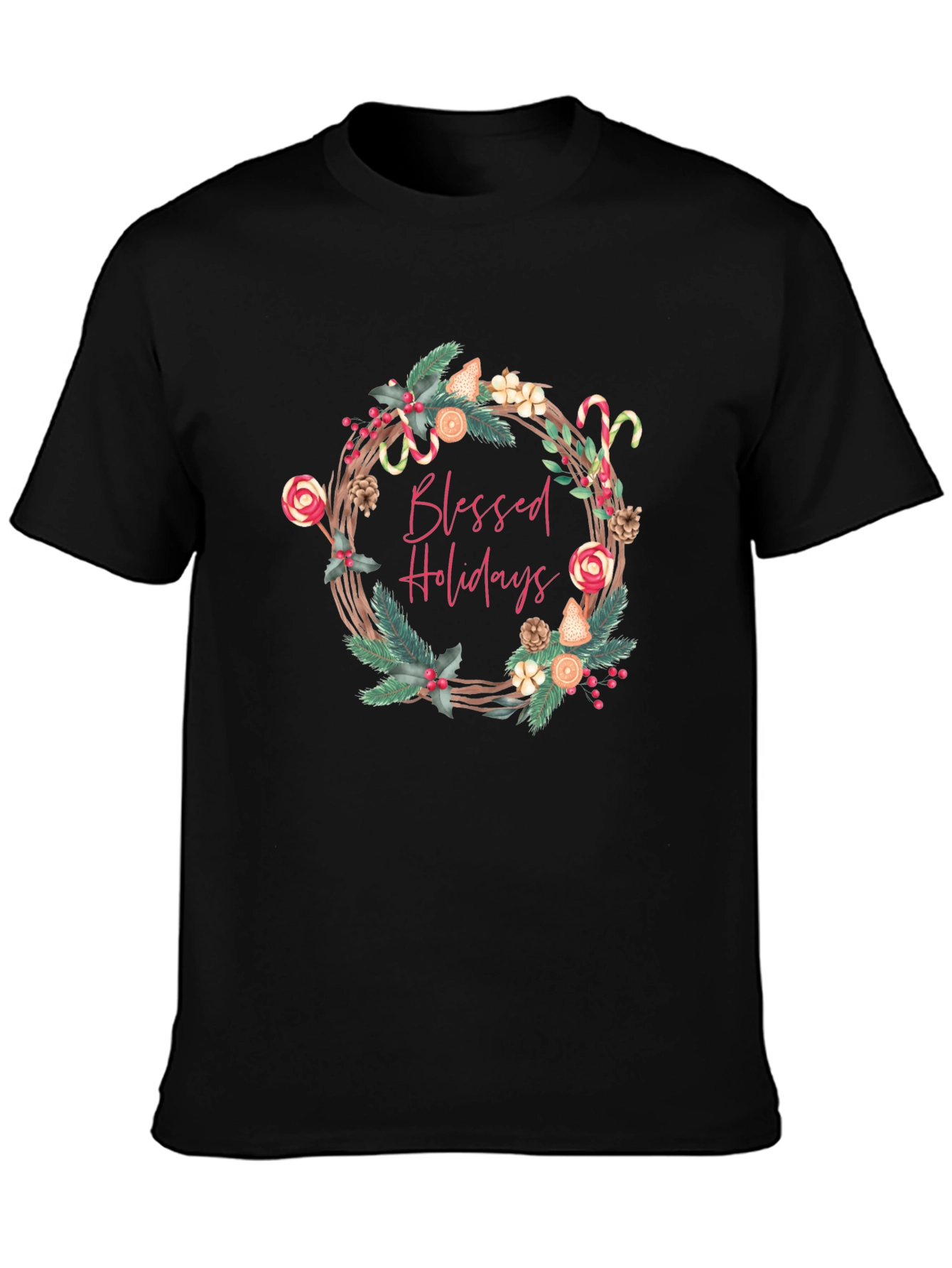 Blessed Holidays Graphic Tee - Festive Christmas T-Shirt - 3