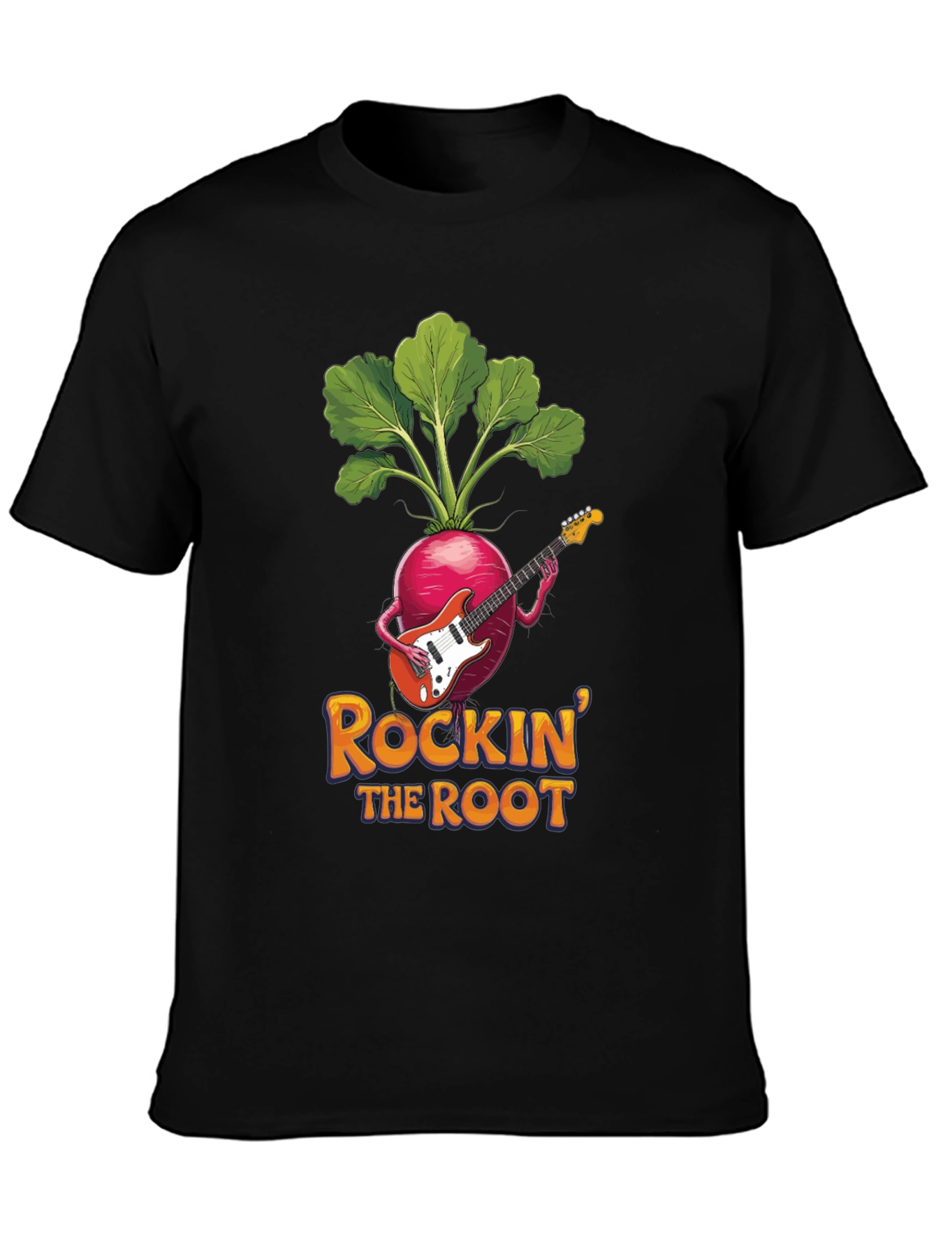 Black Rockin' the Root Graphic T-Shirt view 3