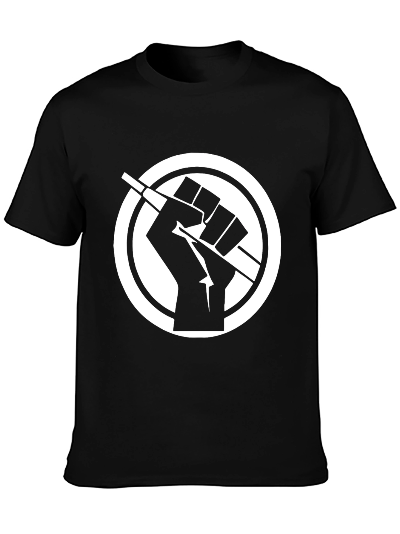 Black Symbolic Graphic Tee - Fist Breaking Stick view 3