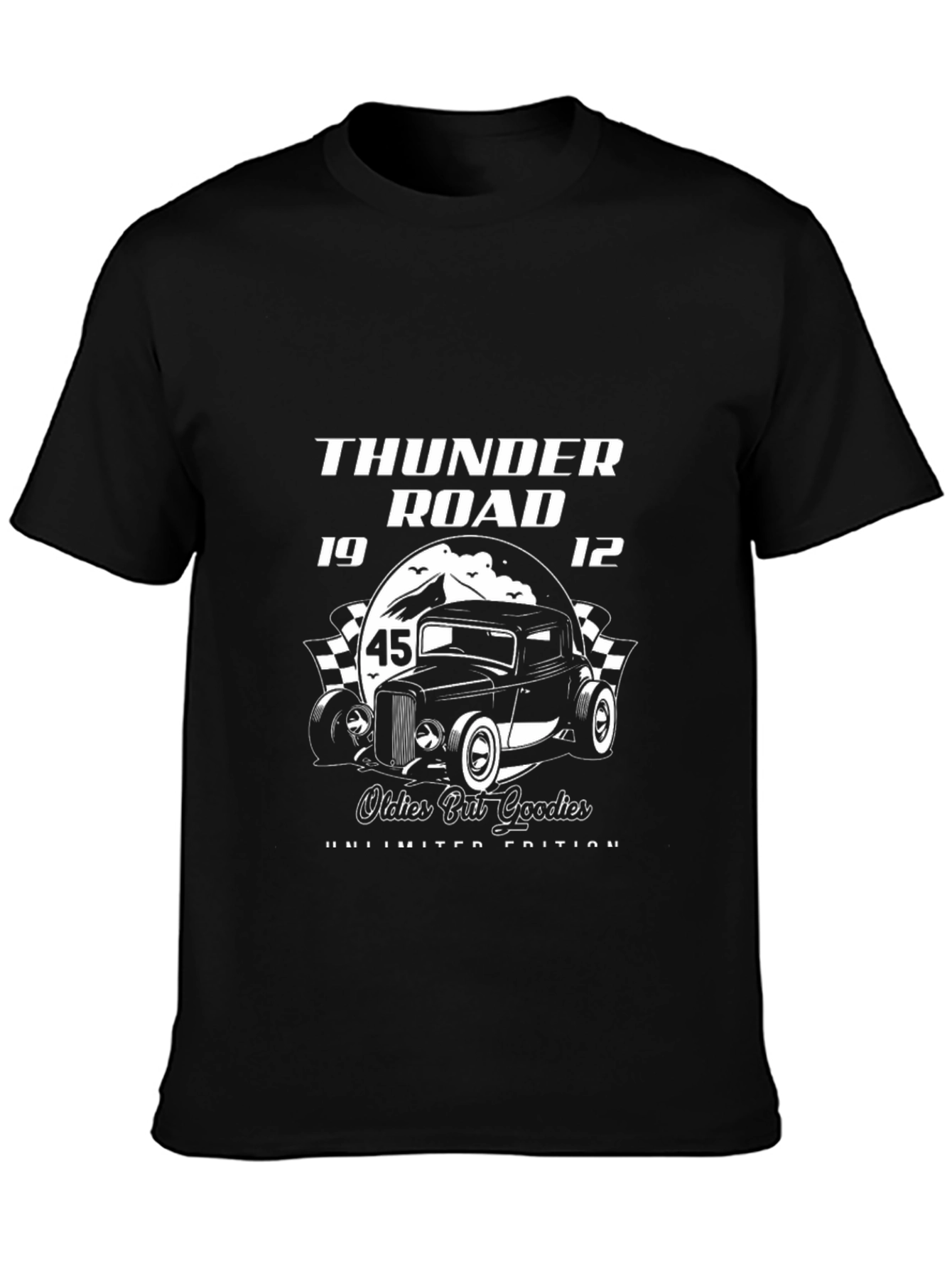 Black Thunder Road '45 Oldies But Goodies' Black Graphic Tee view 3
