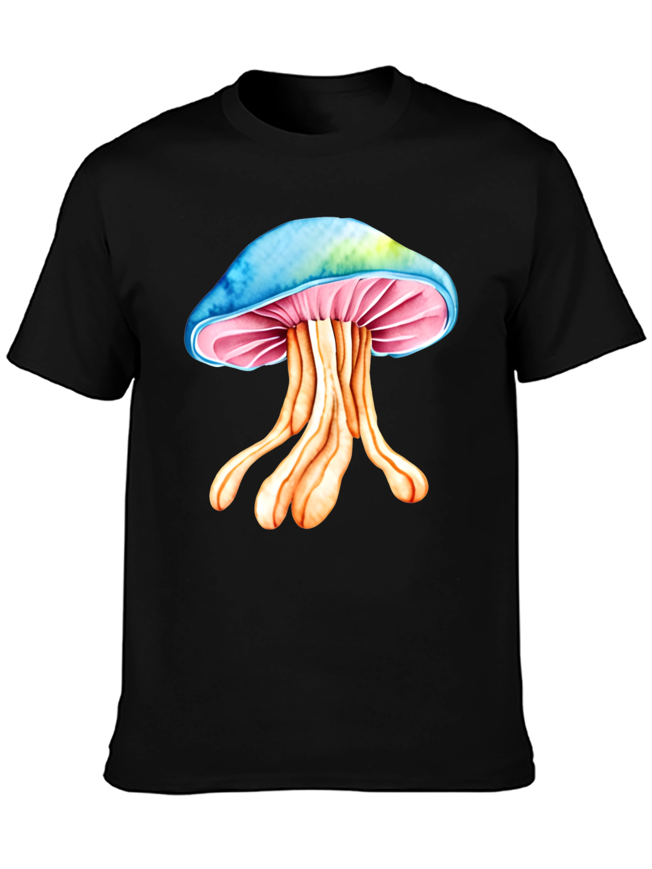 Black Psychedelic Mushroom Graphic Tee - Unique Design! view 3