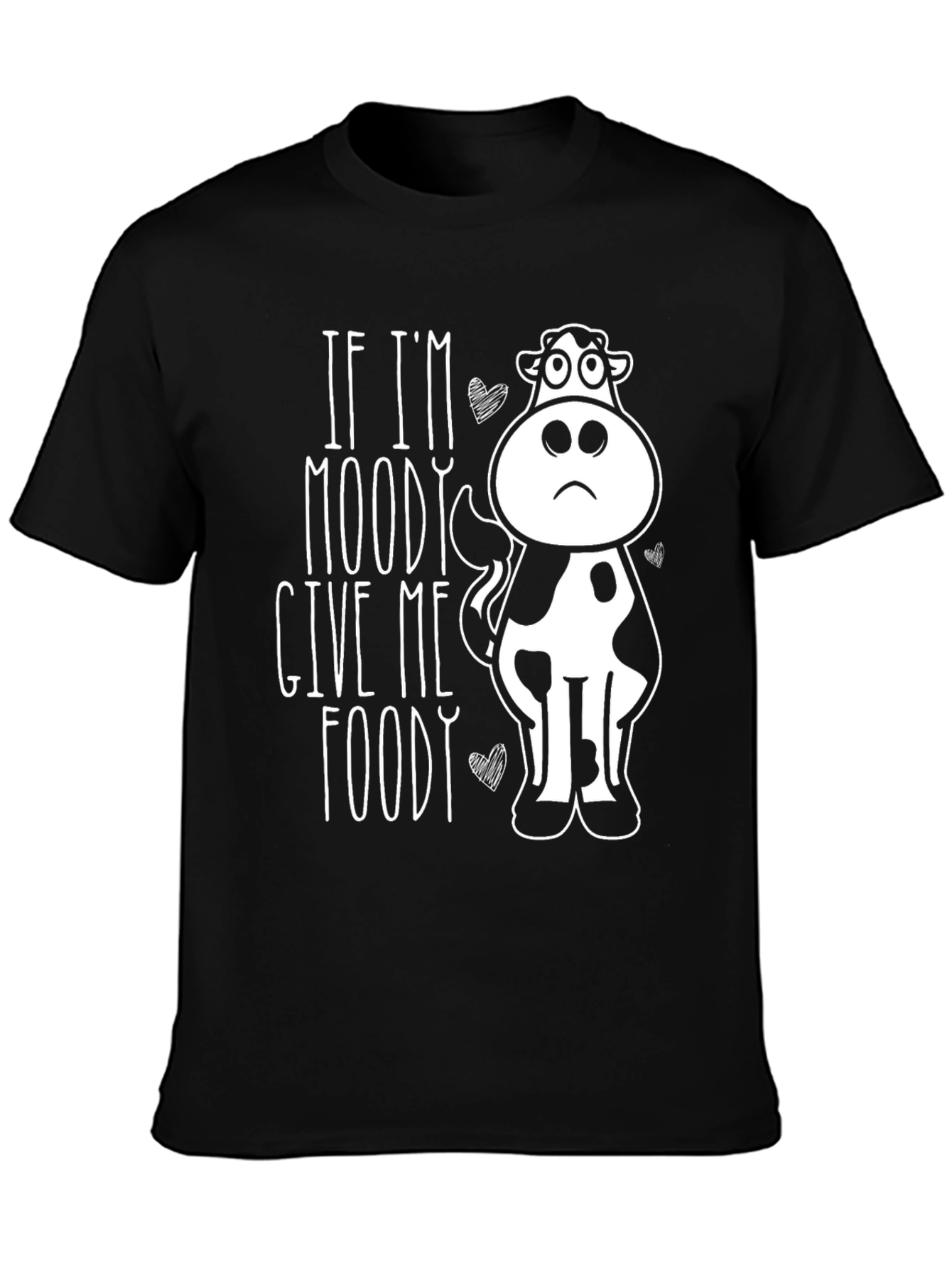 Black Moody Cow Graphic Tee -  Funny Foodie T-Shirt view 3