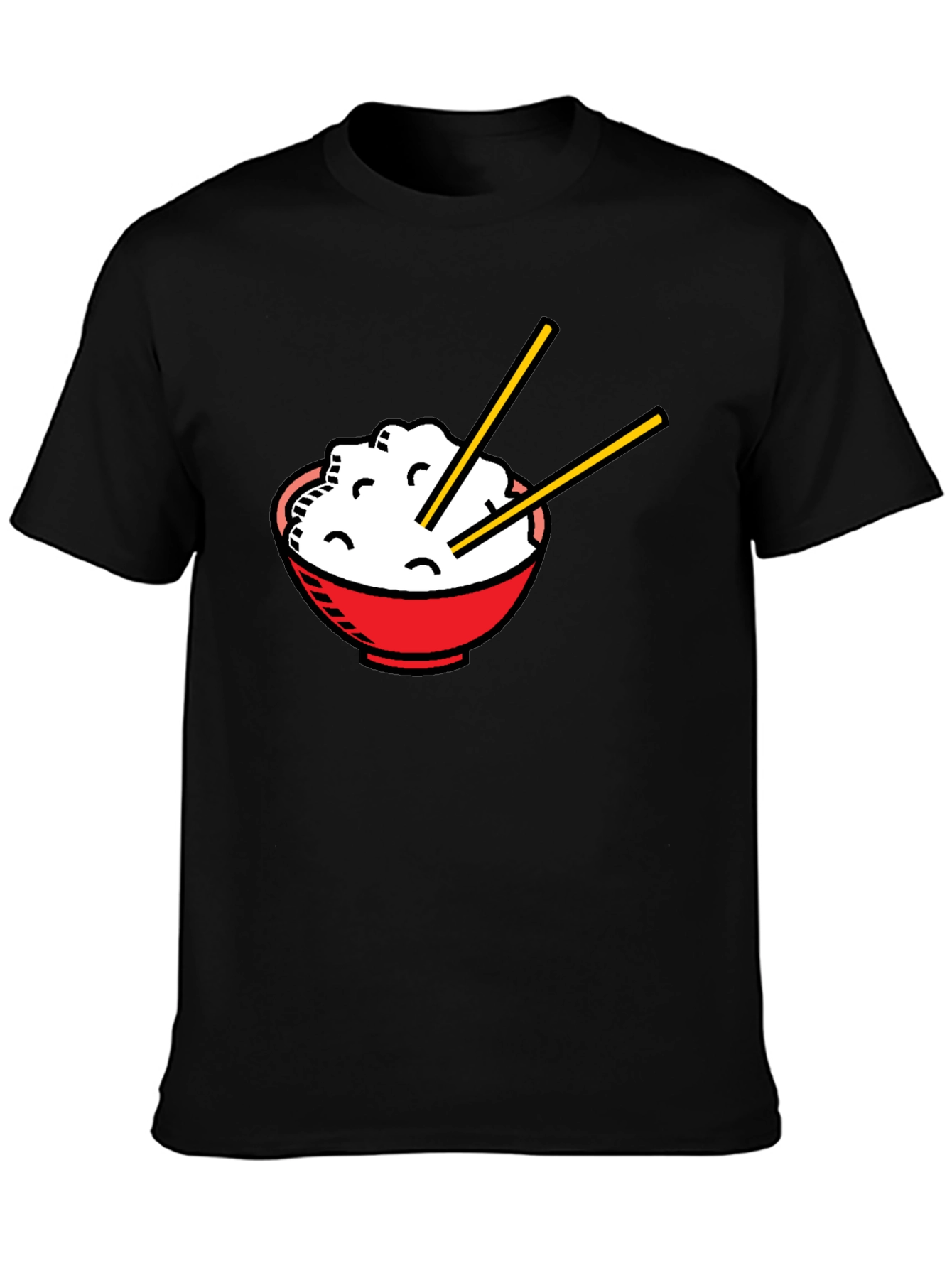 Black Rice Bowl Graphic T-Shirt - Unisex Asian Food Tee view 3