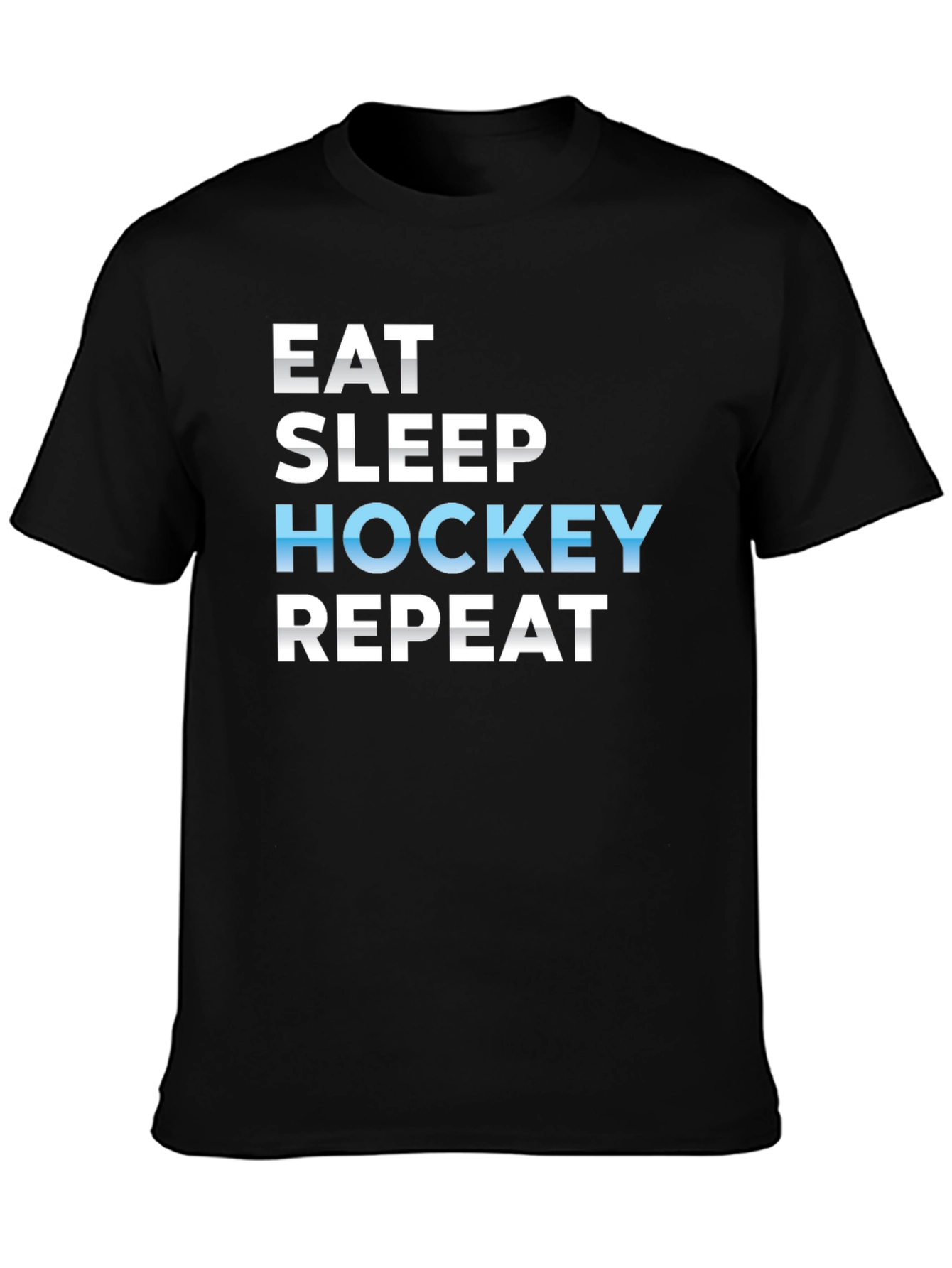 Eat Sleep Hockey Repeat Black T-Shirt - 3
