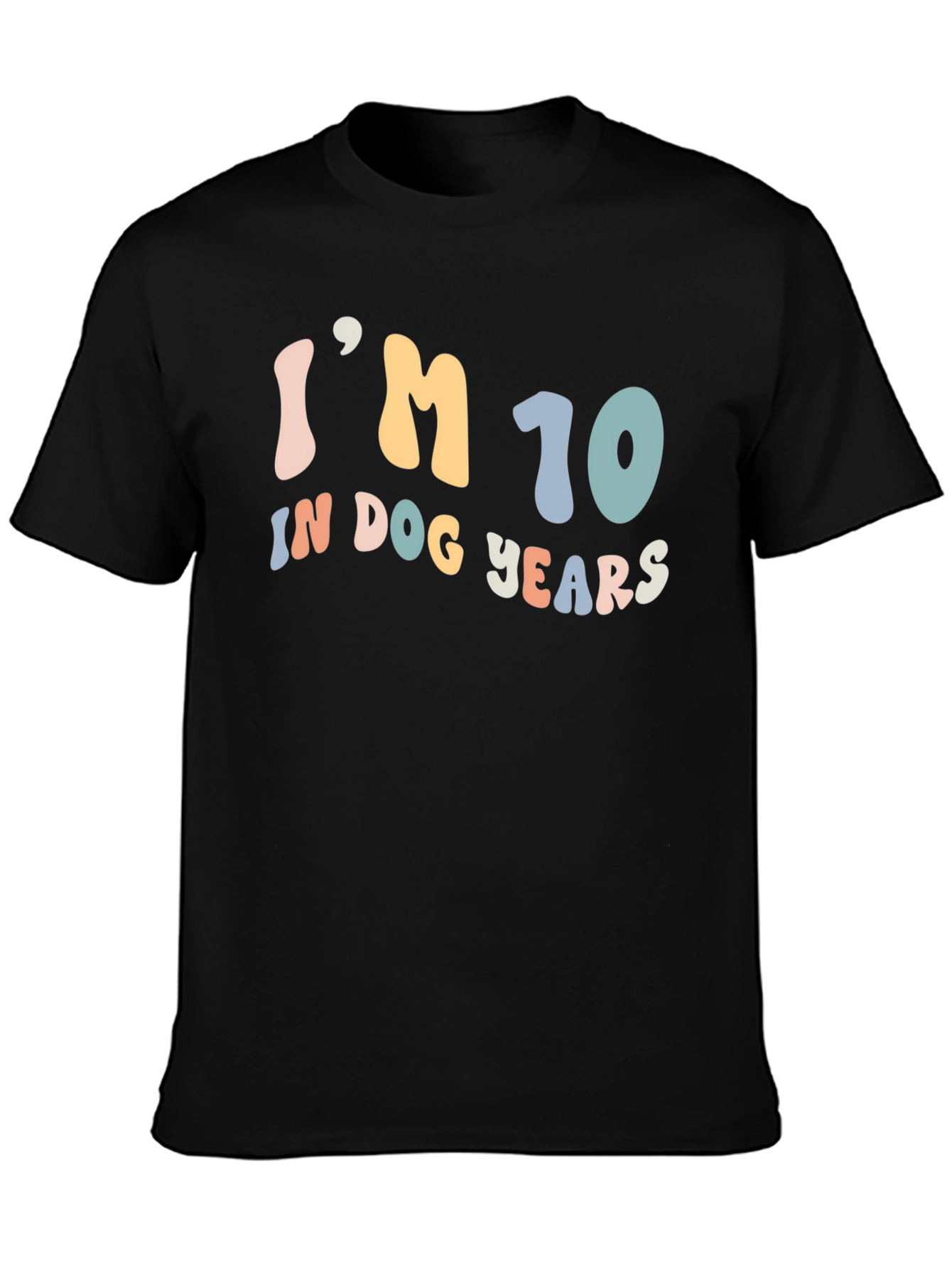 Black I'm 10 In Dog Years Graphic T-Shirt view 3