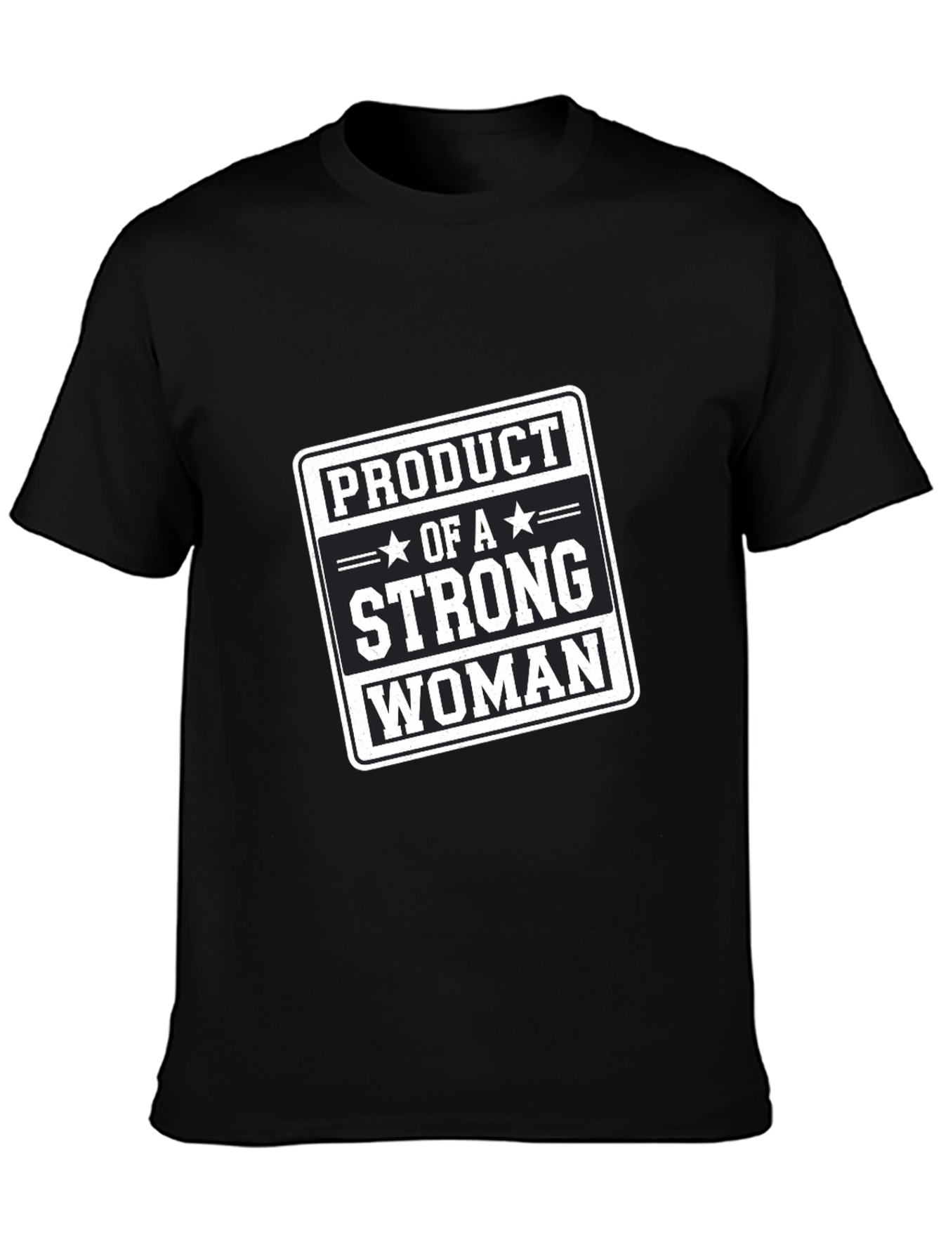 Black Product of a Strong Woman Black Graphic T-Shirt view 3