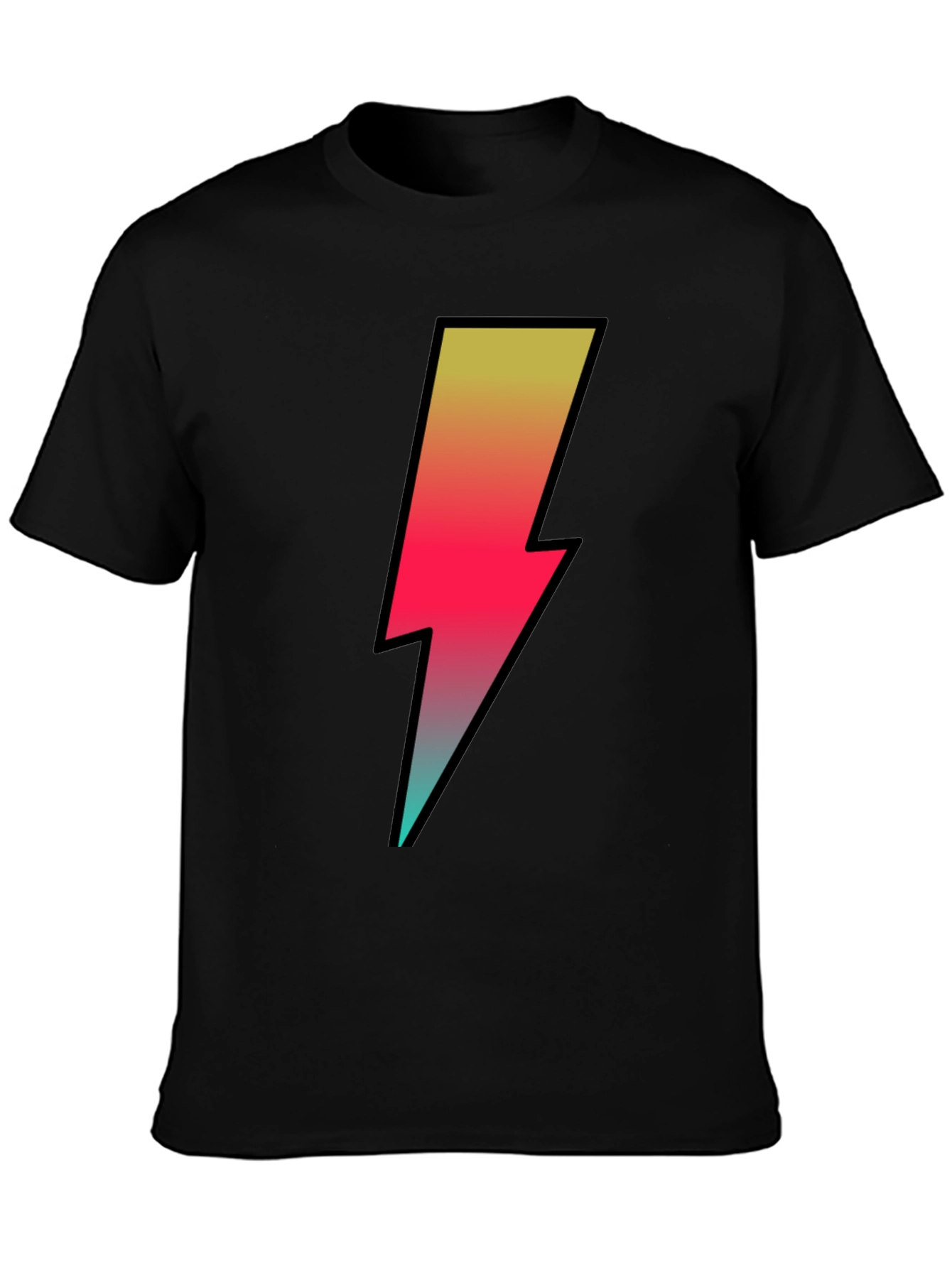 Black Lightning Bolt Graphic Tee - Black view 3