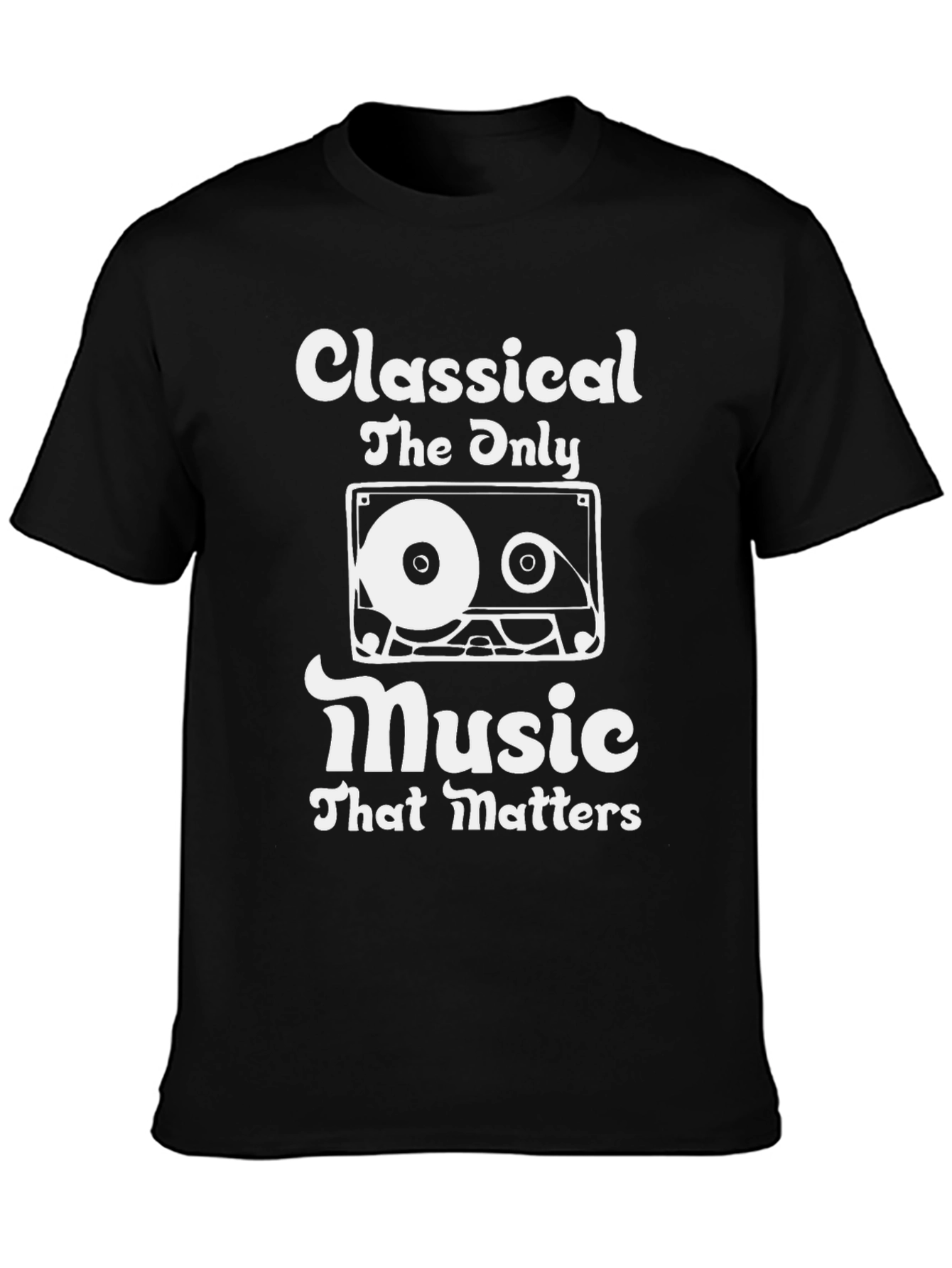 Black Classical Music T-Shirt - Retro Cassette Graphic Tee view 3
