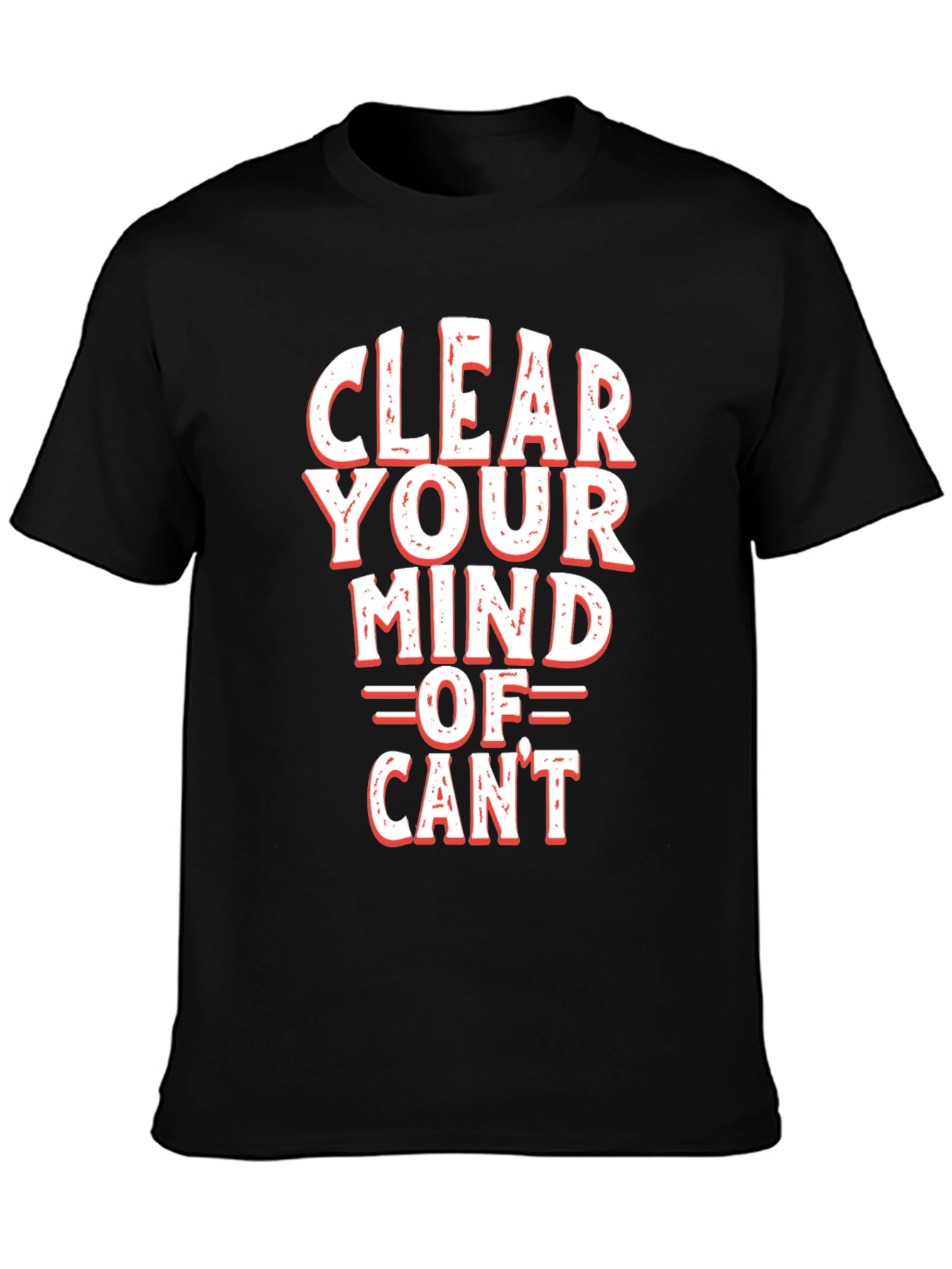 Black Motivational 'Clear Your Mind Of Can't' Graphic Tee view 3