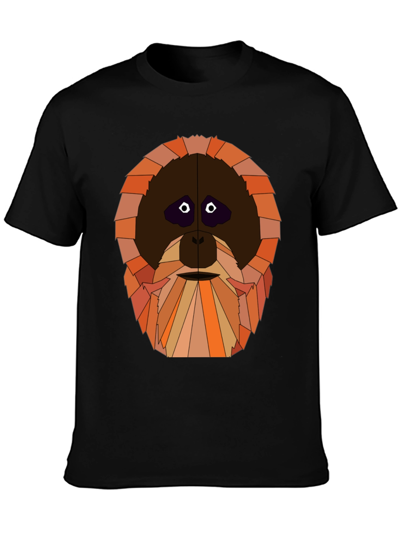 Black Orangutan Face Graphic Tee - Unique Geometric Design view 3