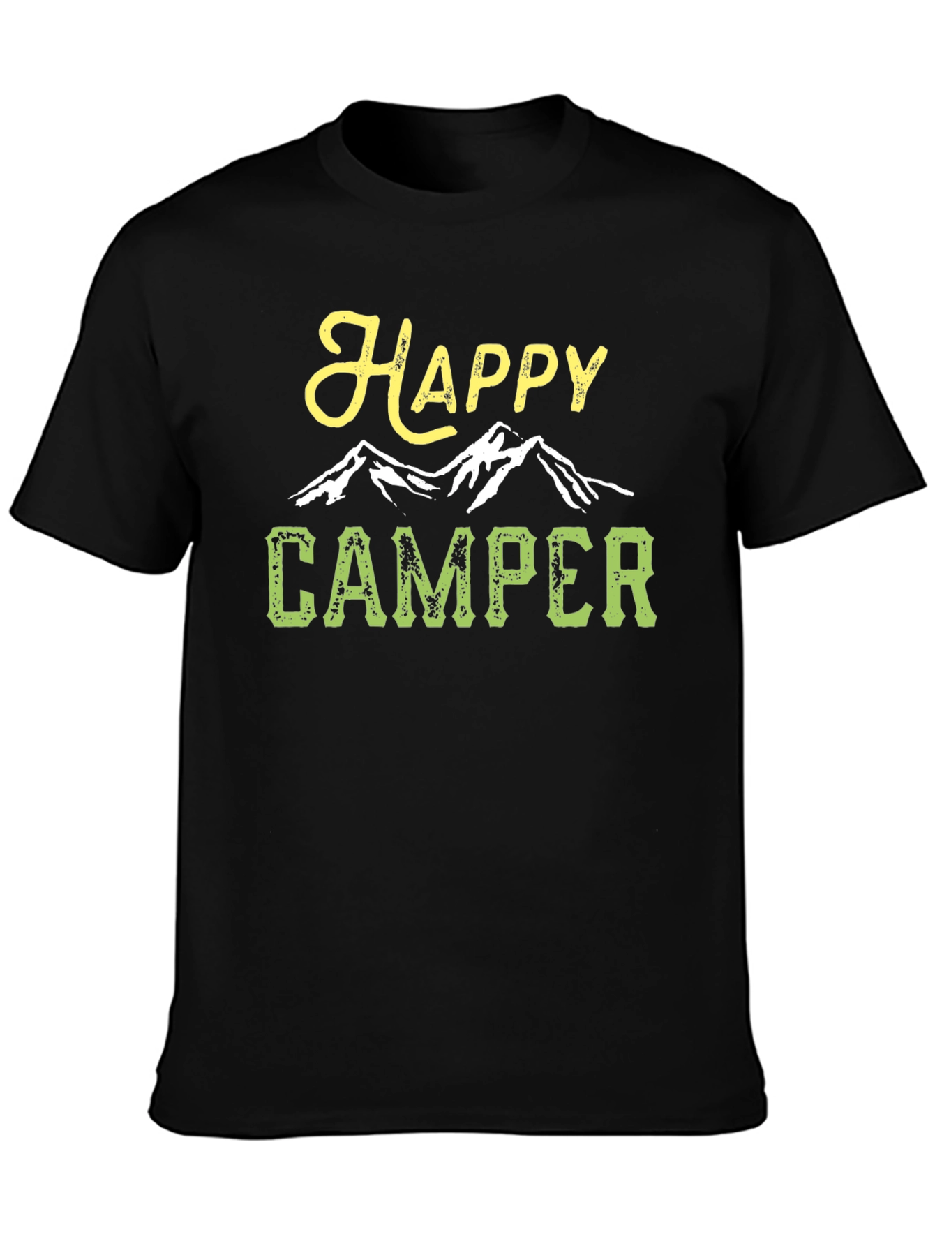 Black Happy Camper T-Shirt - Mountain Adventure view 3