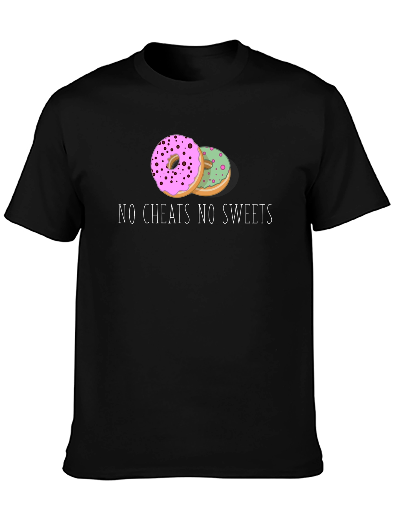 Black No Cheats No Sweets Donut Graphic Tee view 3