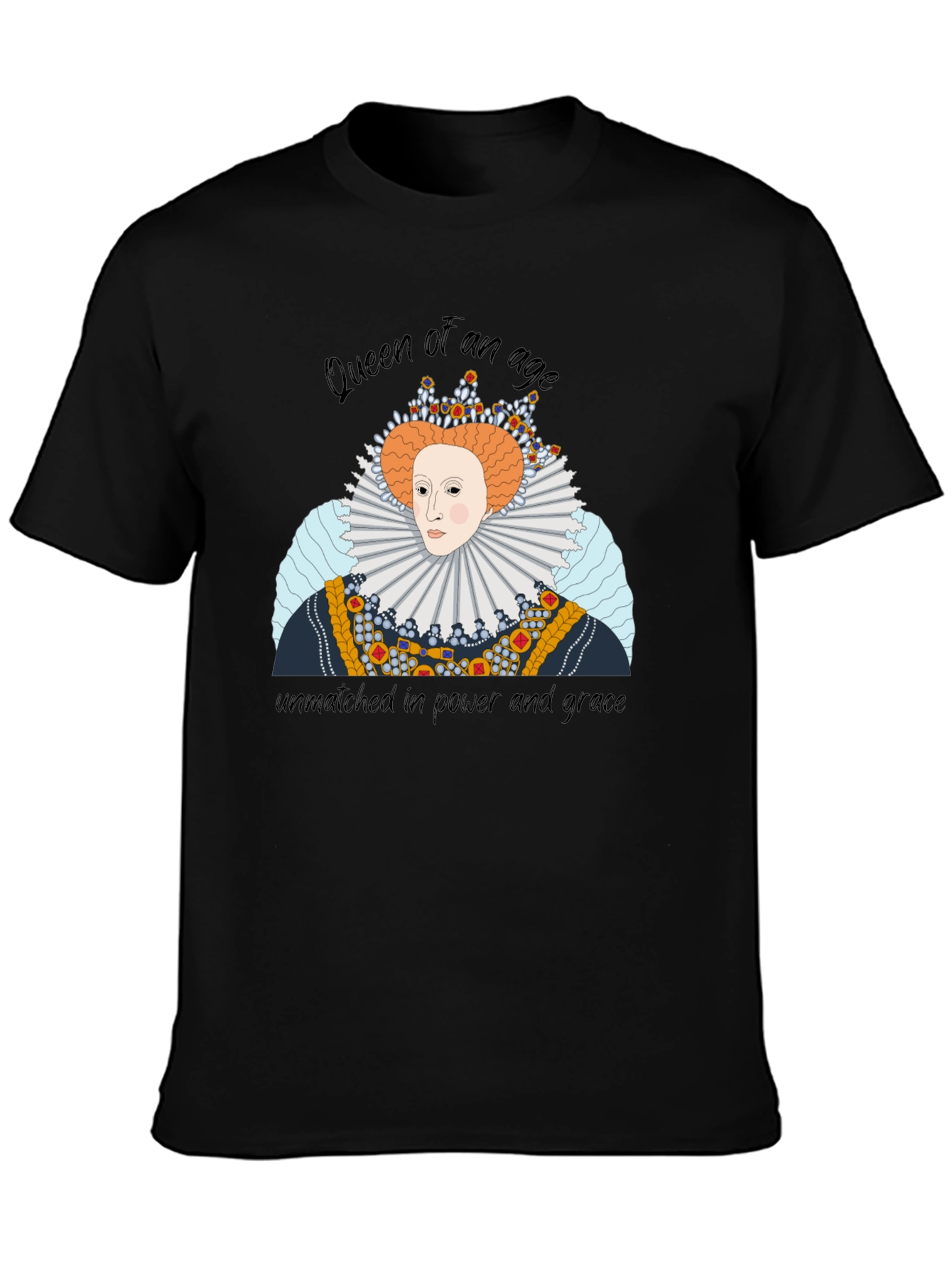 Black Queen Elizabeth Graphic T-Shirt - Royal Apparel view 3