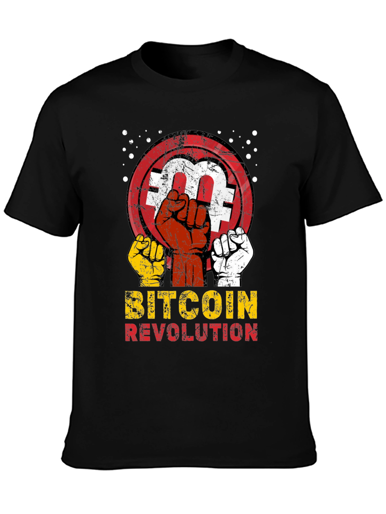 Black Bitcoin Revolution Graphic Tee view 3