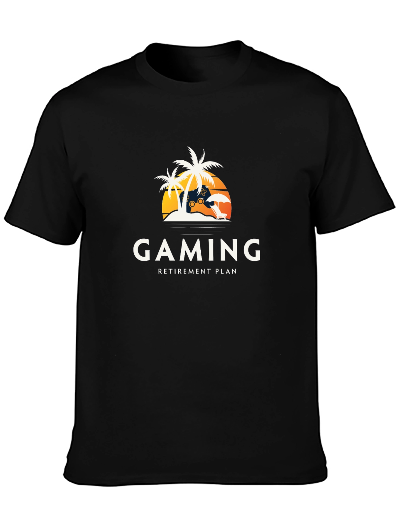 Black Gaming Retirement Plan T-Shirt view 3