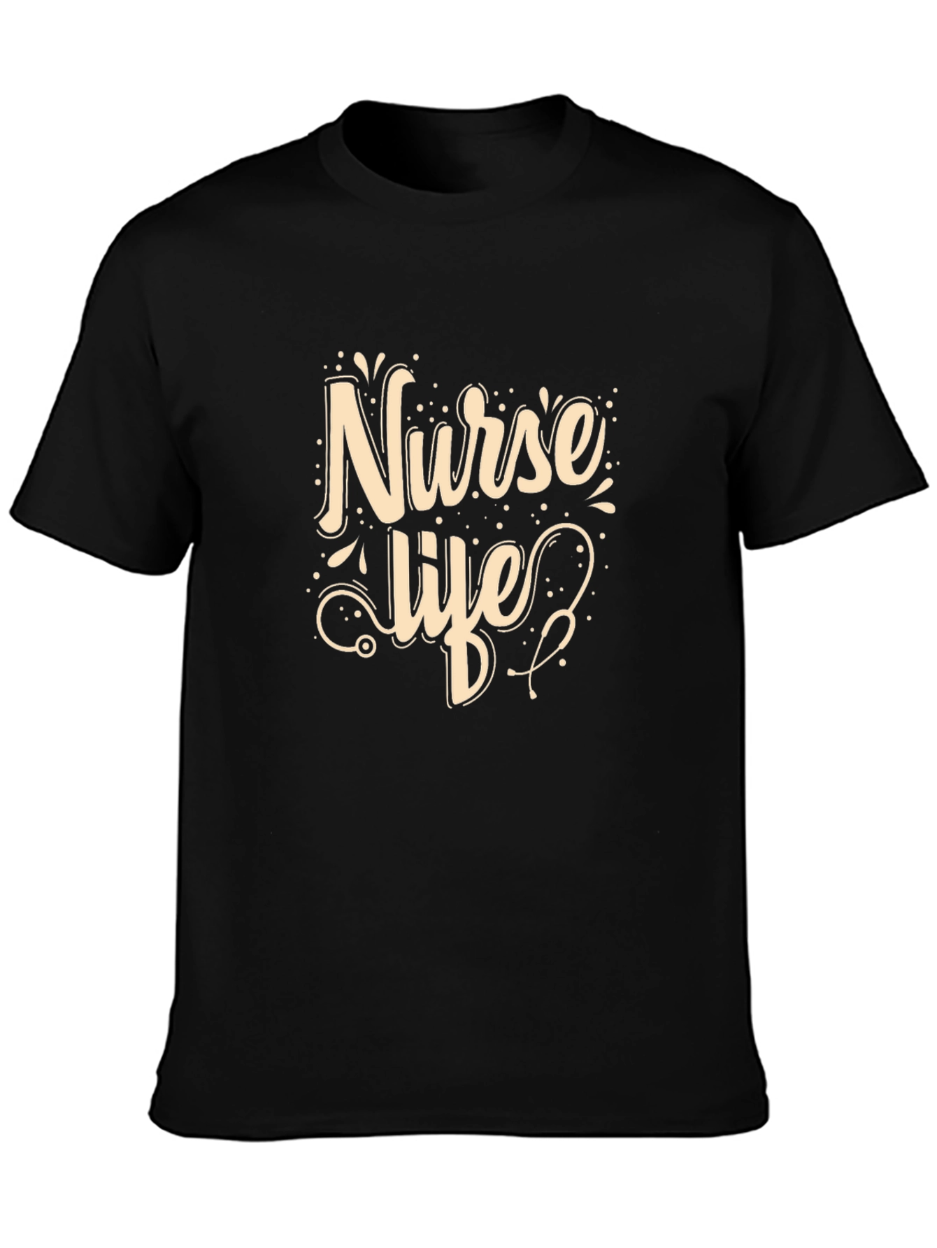 Black Nurse Life Graphic T-Shirt - Black Casual Tee view 3