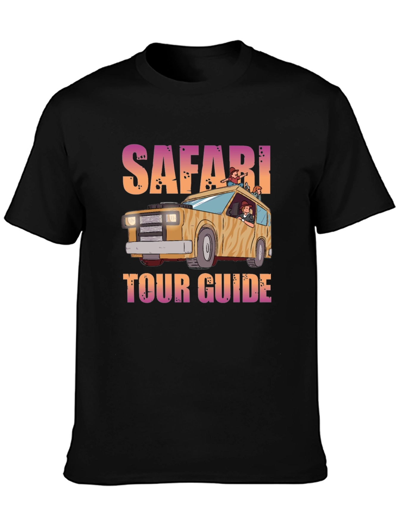 Black Safari Tour Guide Graphic T-Shirt view 3