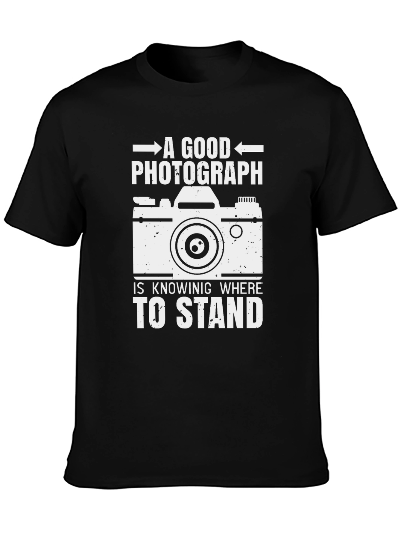 Black Photographer T-Shirt: A Good Photograph Is Knowing Where to Stand view 3