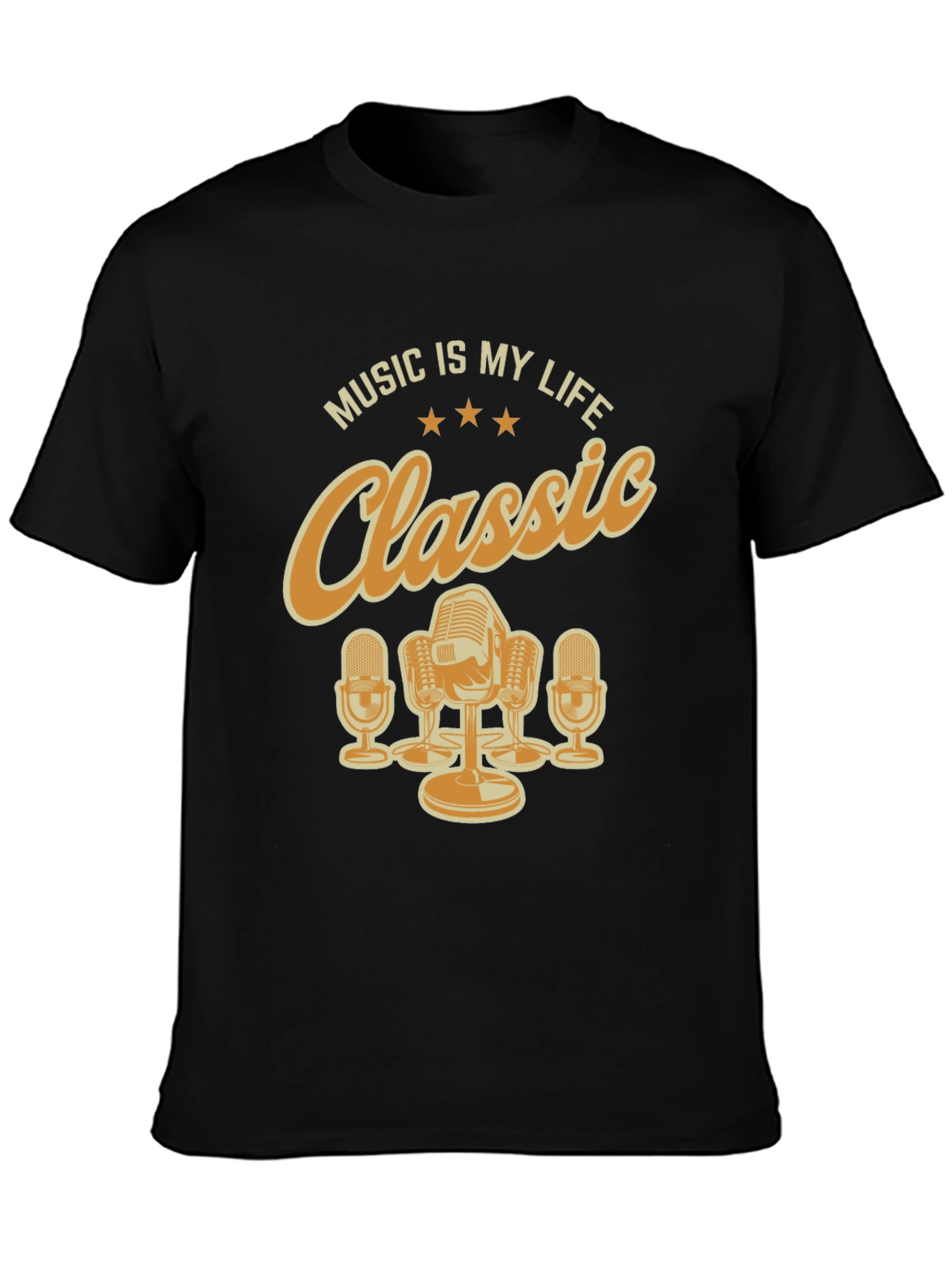 Black Classic Music is My Life Graphic T-Shirt view 3