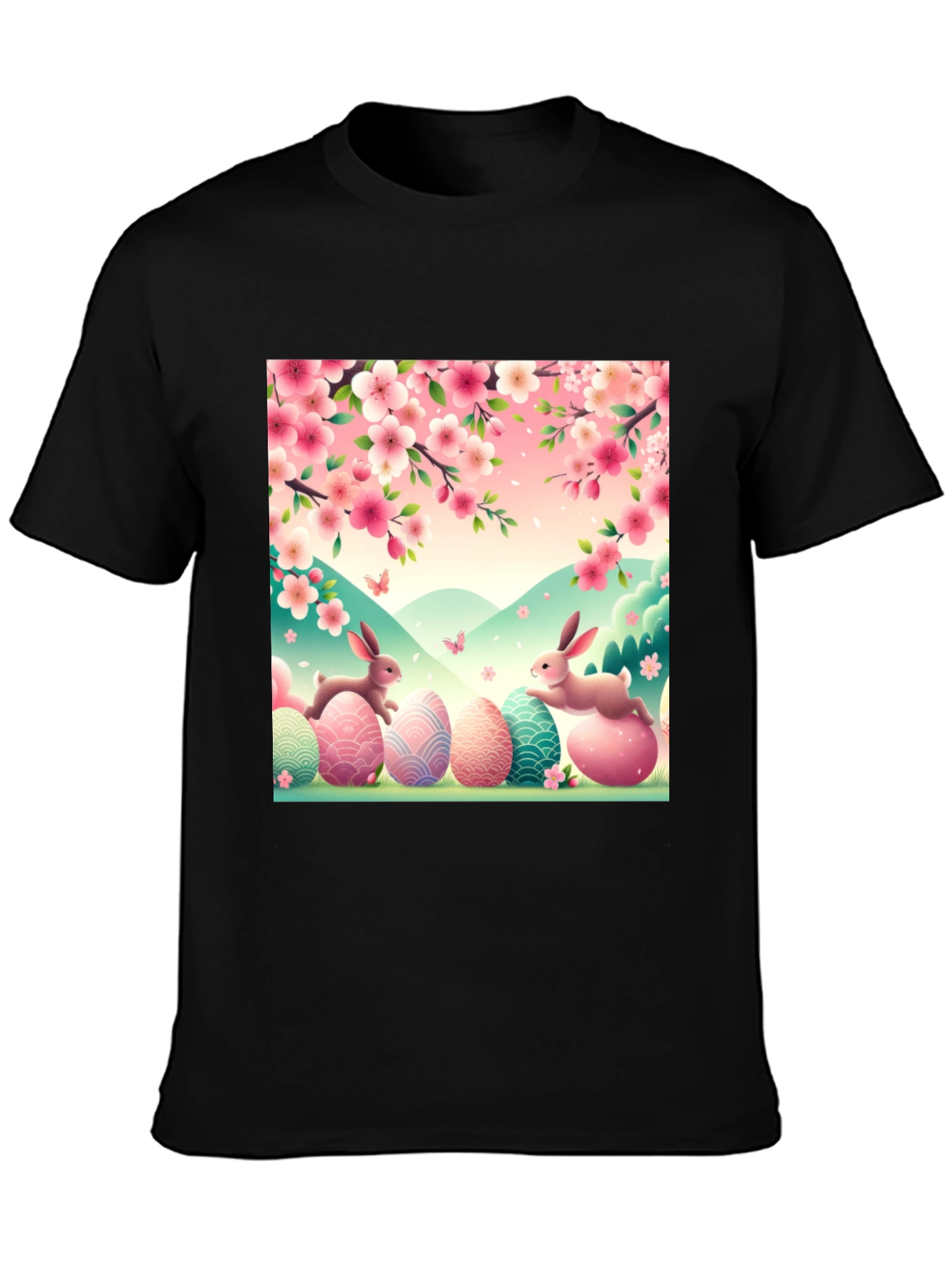 Camiseta Pascua Conejos y Flores