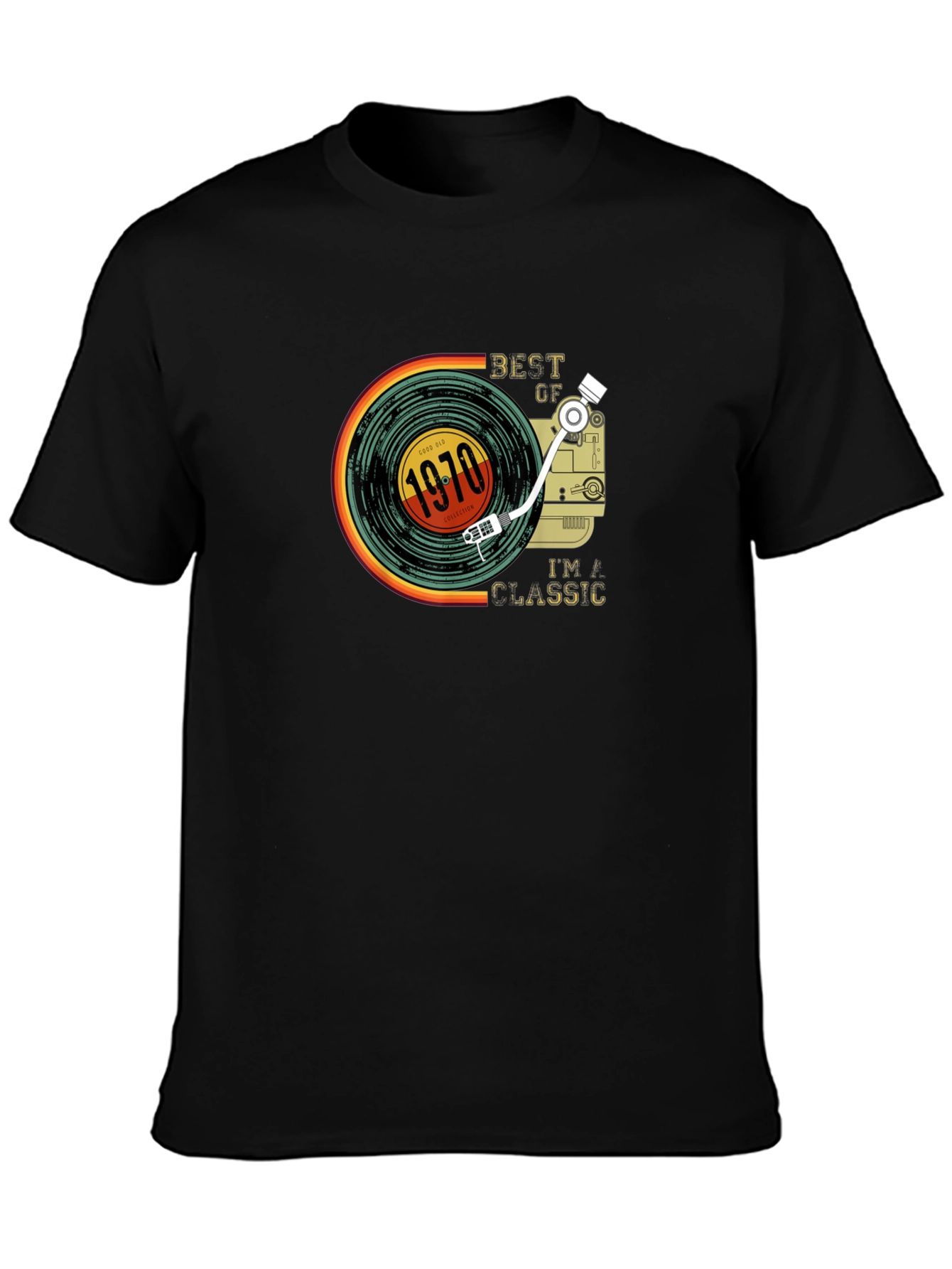 Black Best of 1970 Classic Graphic T-Shirt view 3