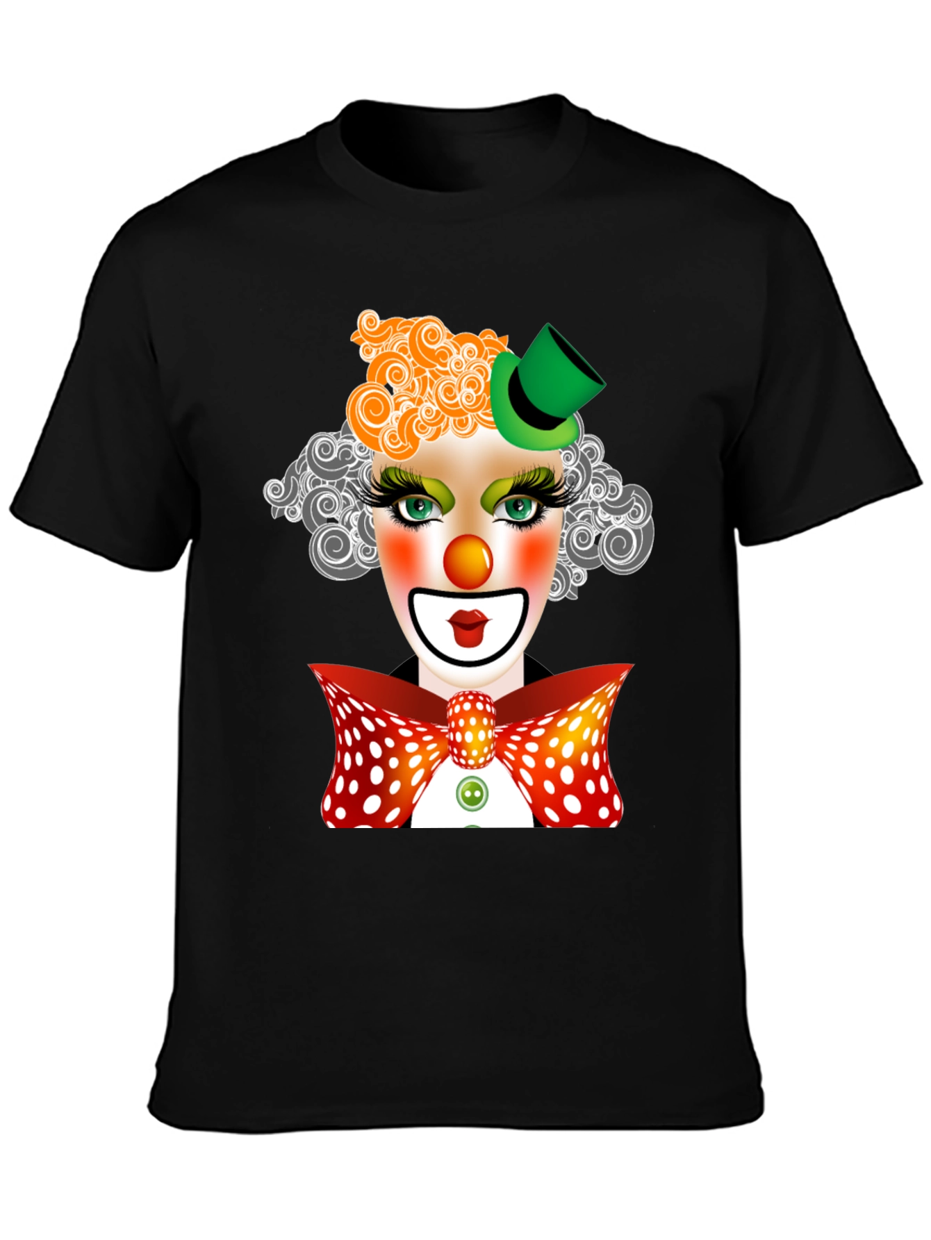 Black Clown Face Graphic T-Shirt view 3