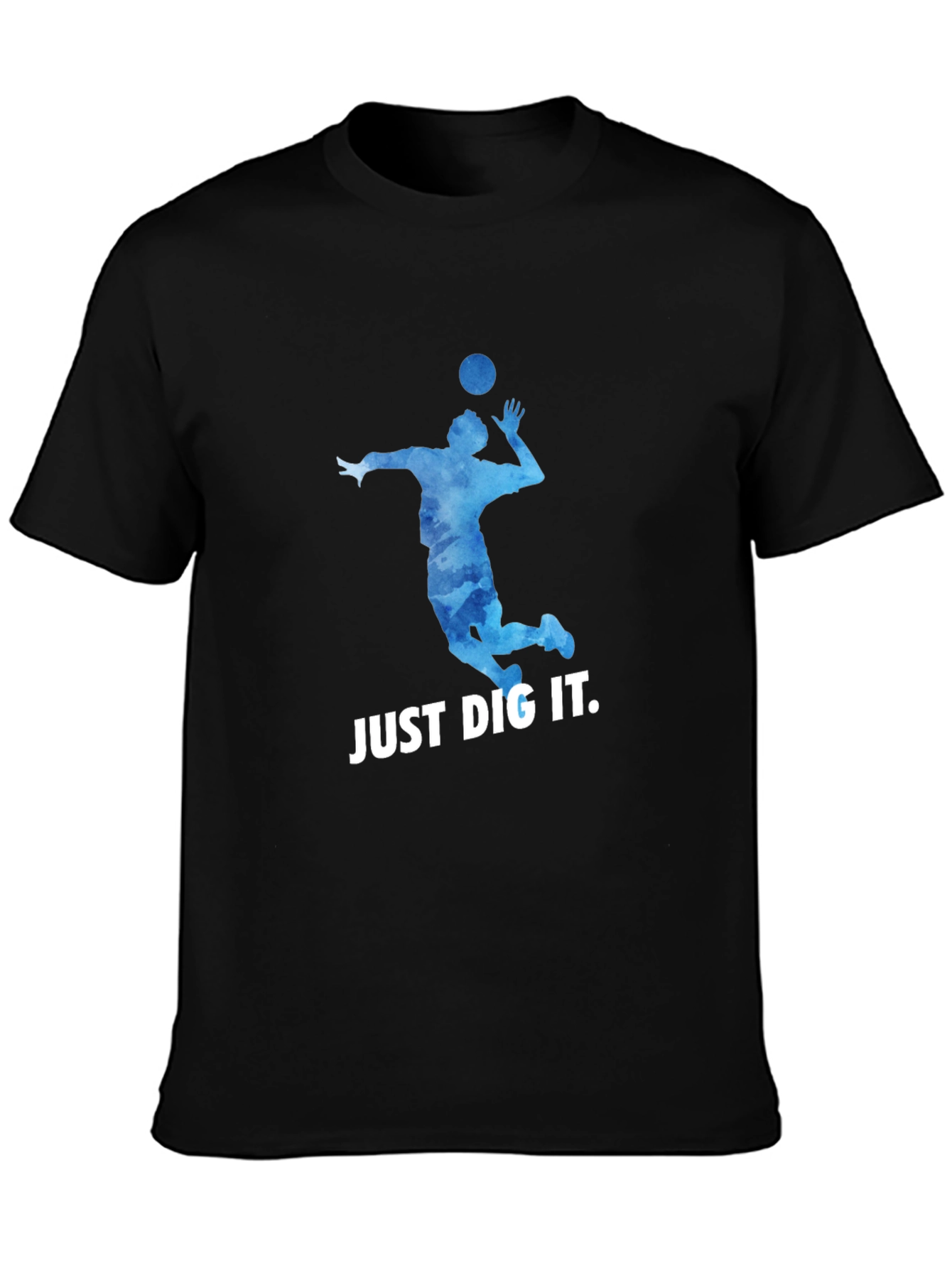 Black Volleyball Graphic Tee - "Just Dig It" T-Shirt view 3