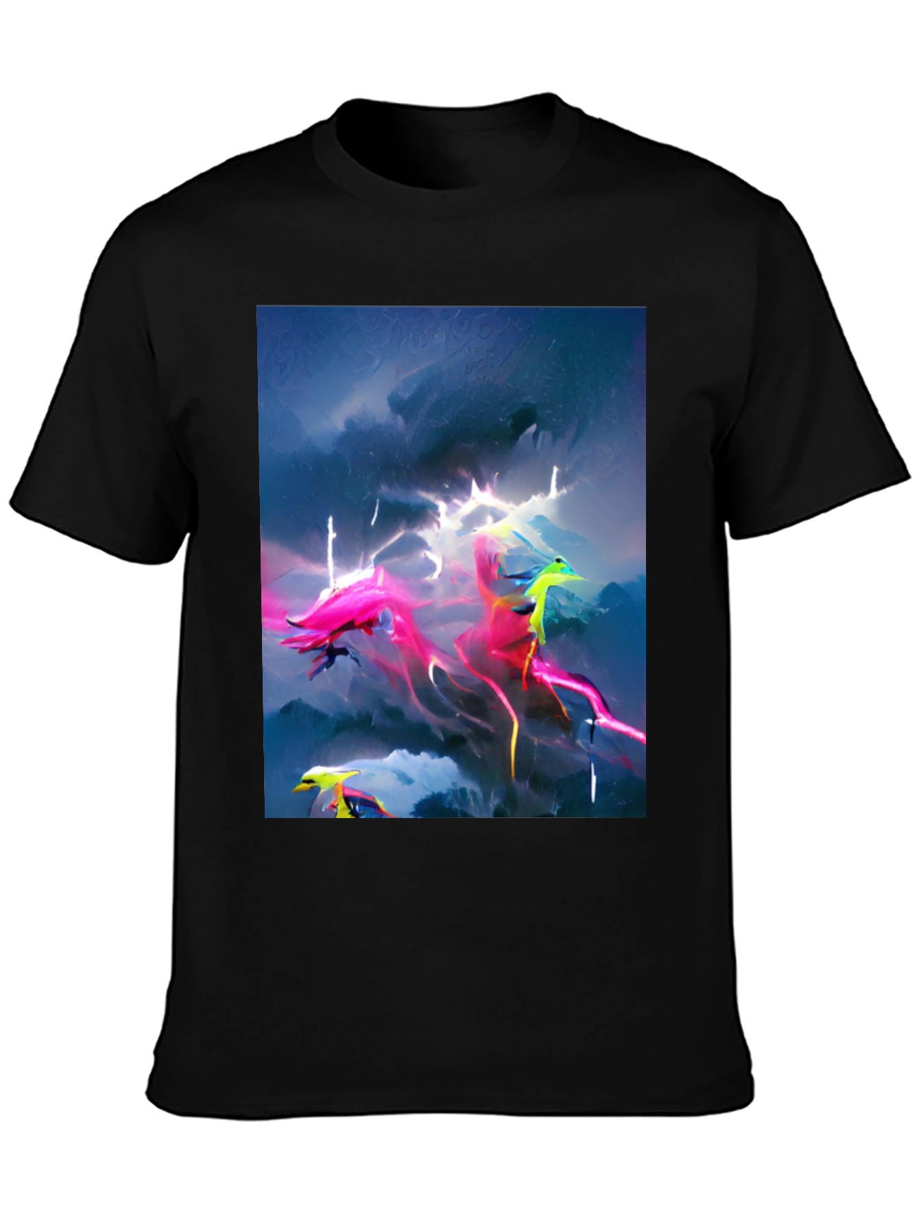 Black Electric Sky Graphic Tee - Vibrant Style view 3