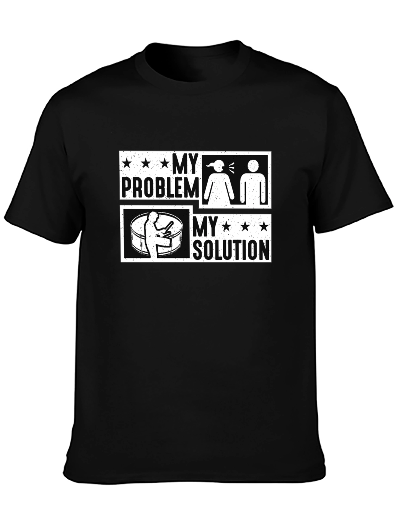 Black Drummer's Solution Graphic Tee view 3