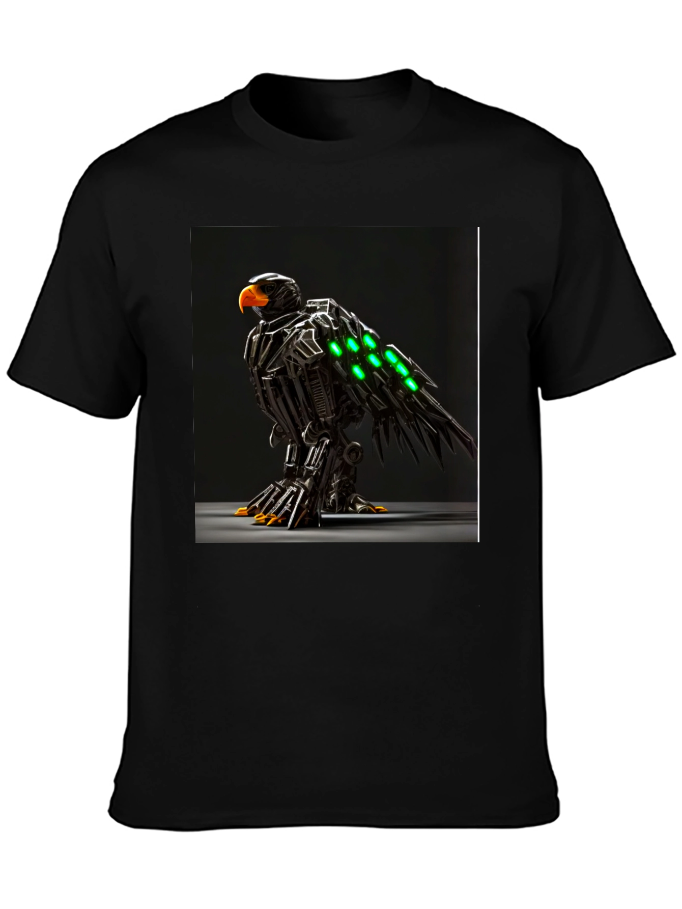 Black Robotic Eagle Graphic Tee - Bold Black view 3