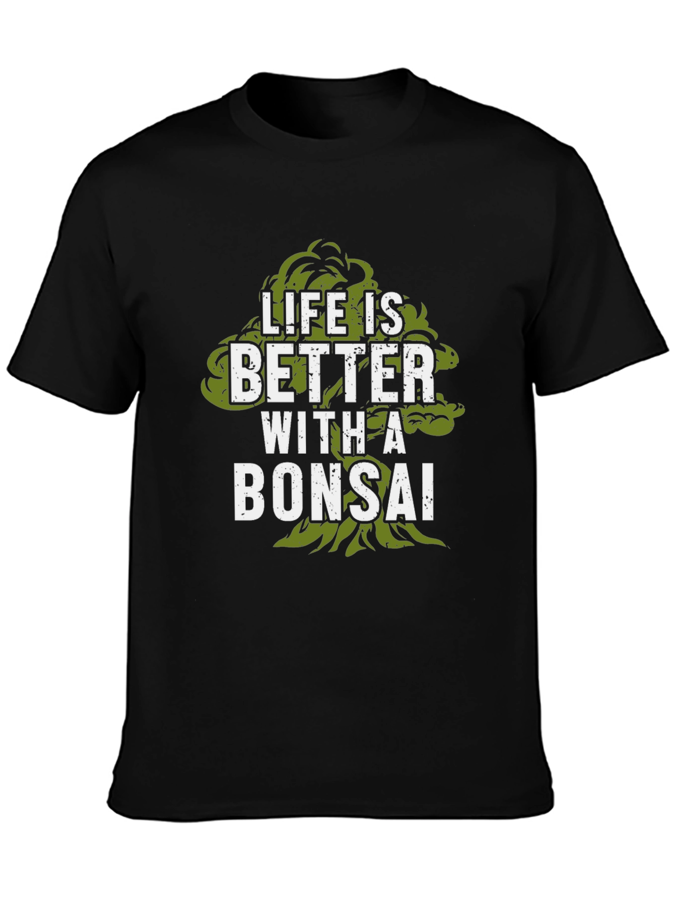 Black Life is Better with a Bonsai Black T-Shirt view 3