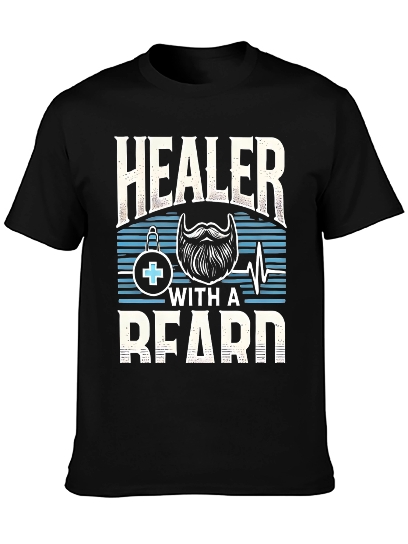 Black Healer With a Beard Graphic Tee view 3