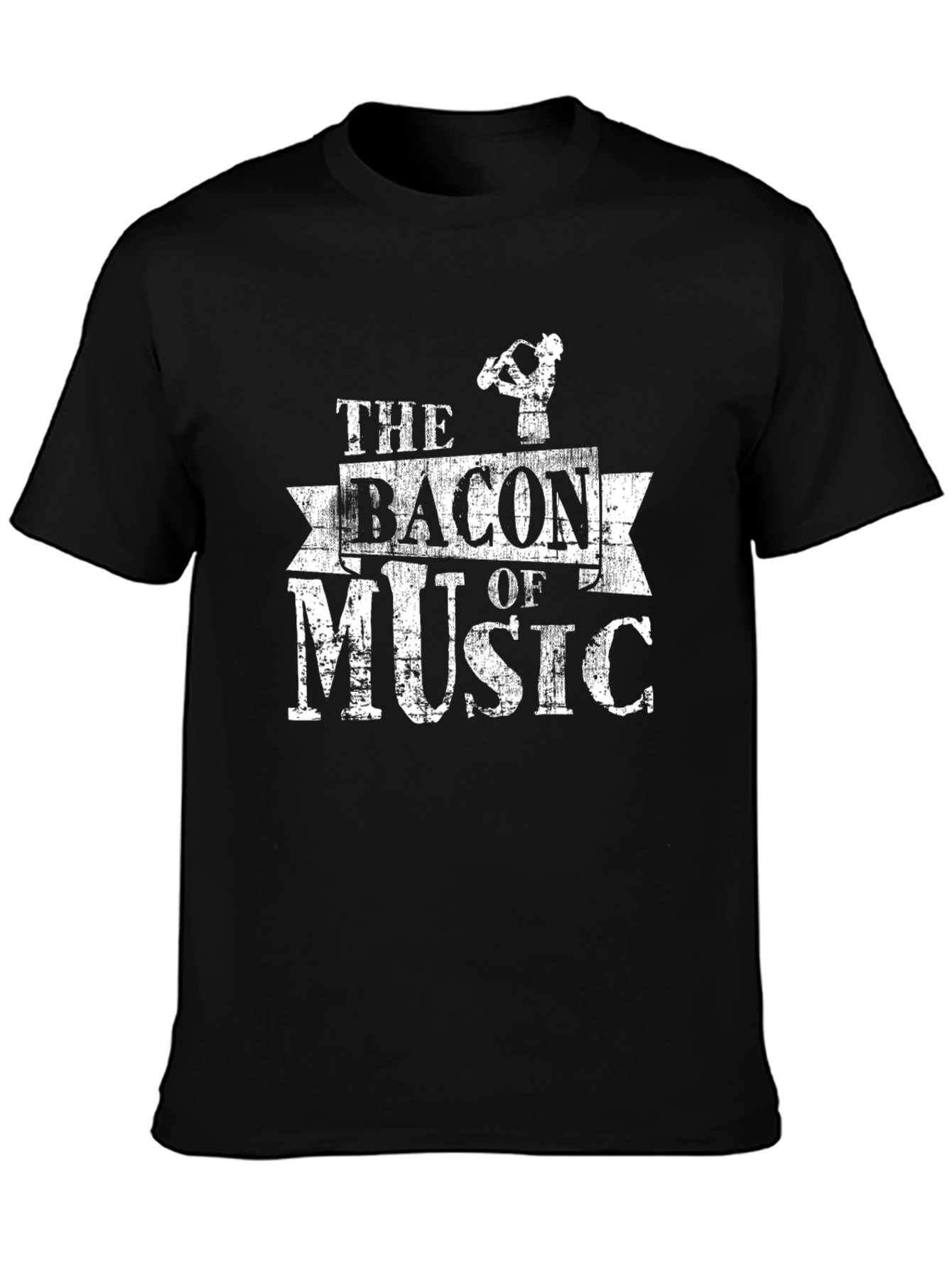 Black The Bacon Of Music Black Graphic Tee view 3