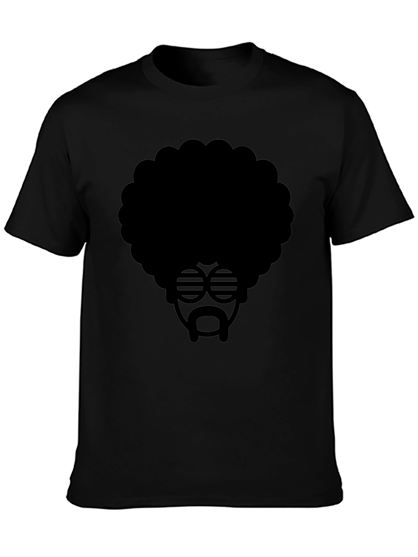 Black Retro Afro T-Shirt - Cool Graphic Tee view 3