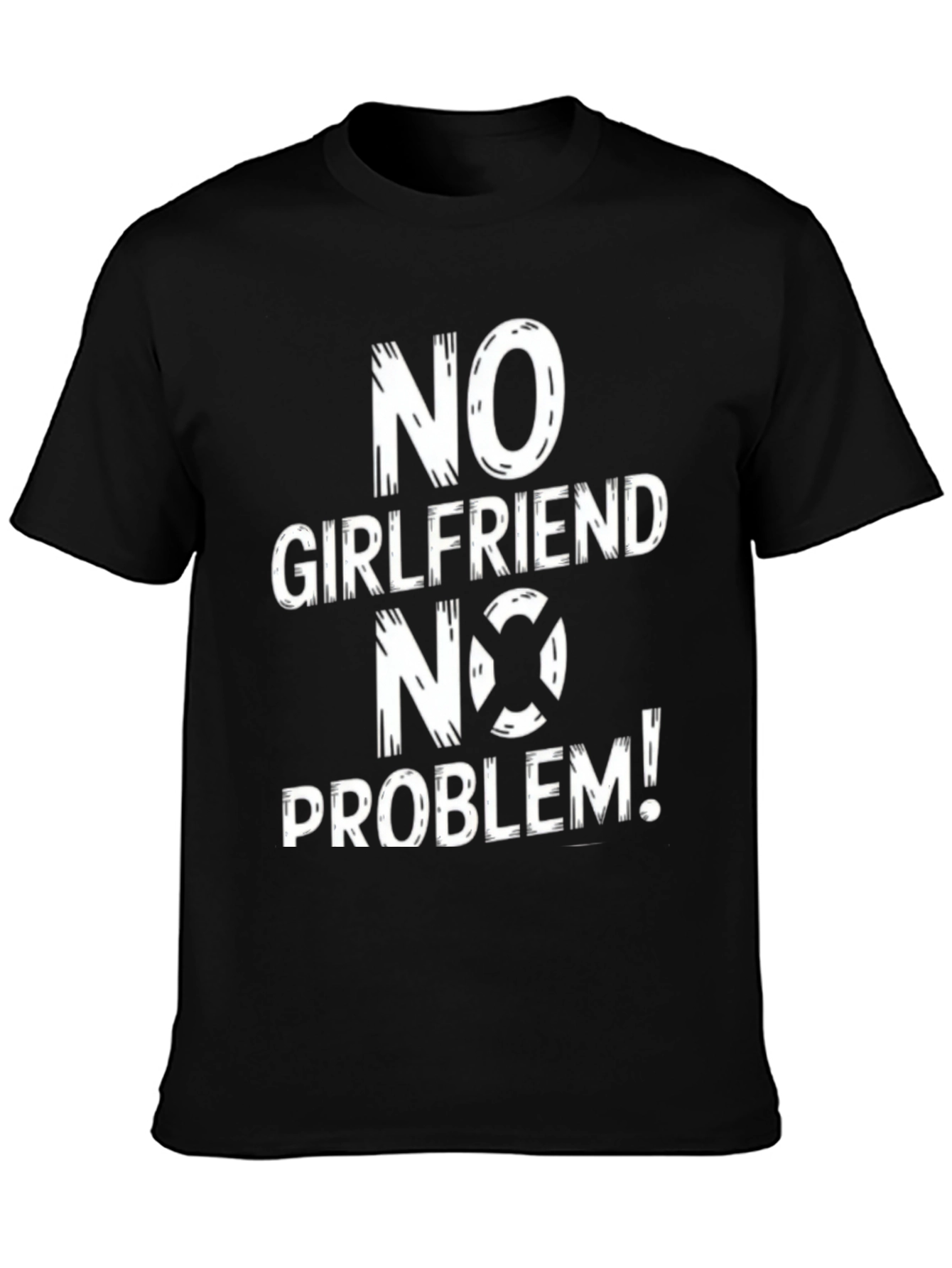 Black No Girlfriend No Problem Graphic Tee view 3