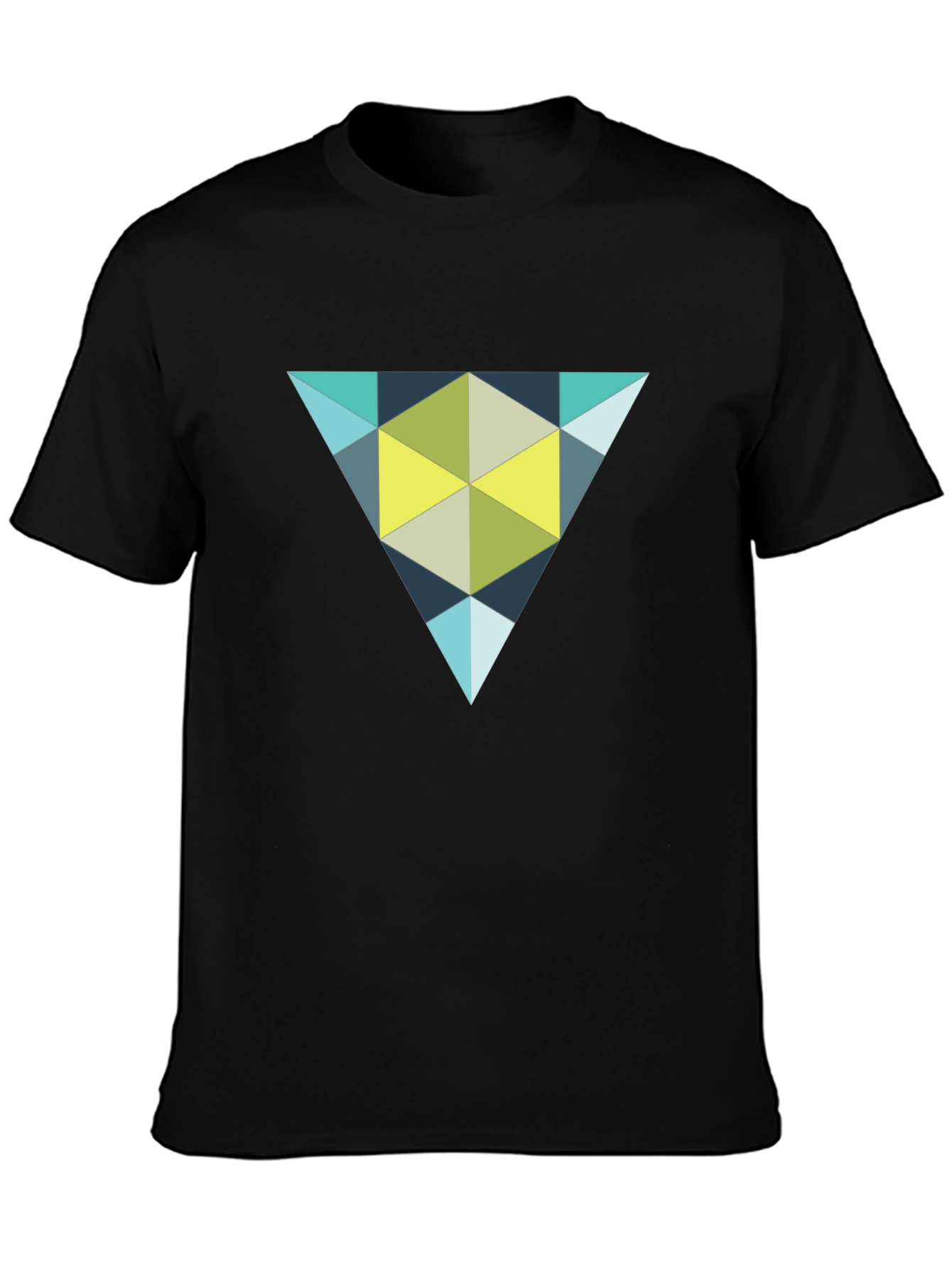 Black Geometric Triangle Tee - Modern Design view 3