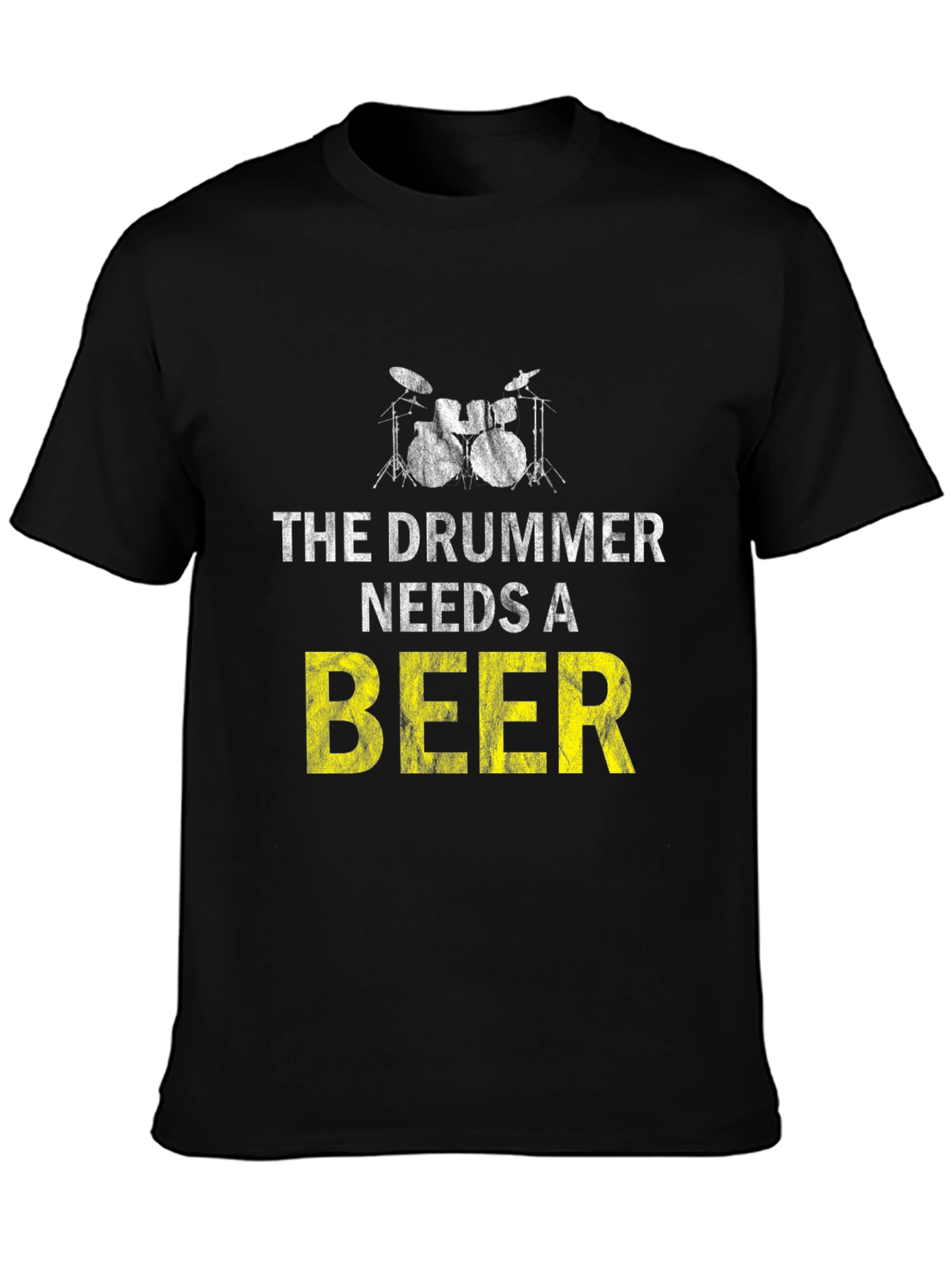 Black Drummer Needs Beer T-Shirt - Music Lover Tee view 3