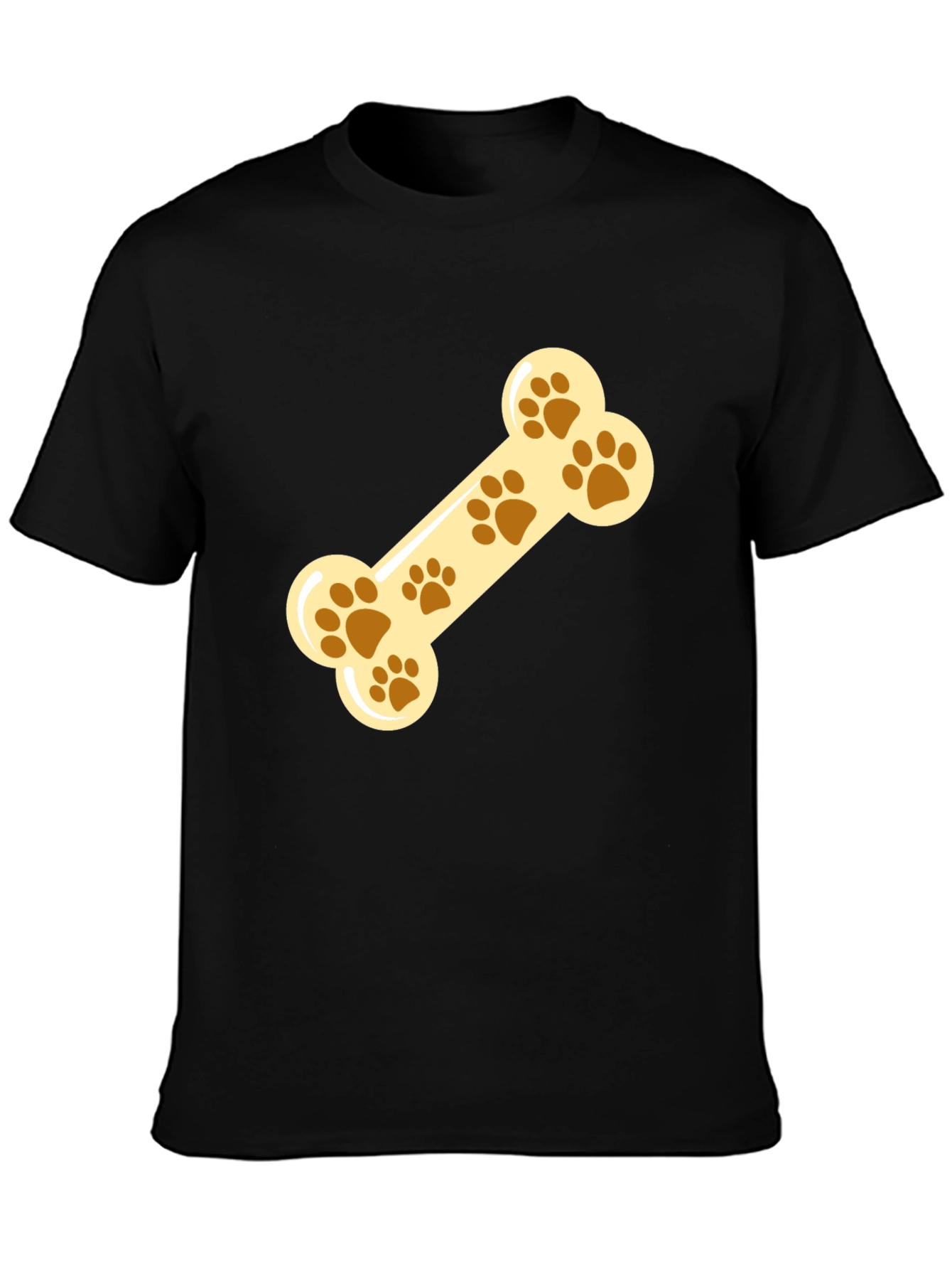 Black Paw Print Dog Bone Graphic Tee view 3