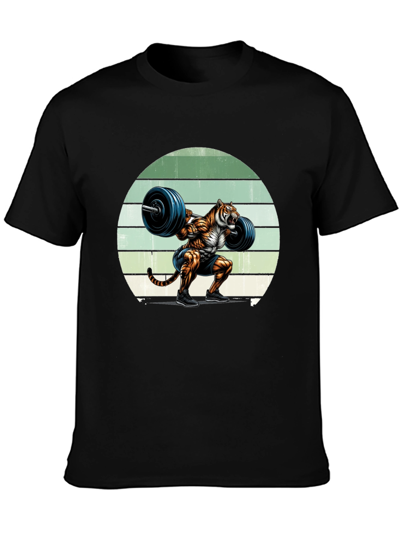 Black Tiger Barbell T-Shirt - Workout Apparel view 3