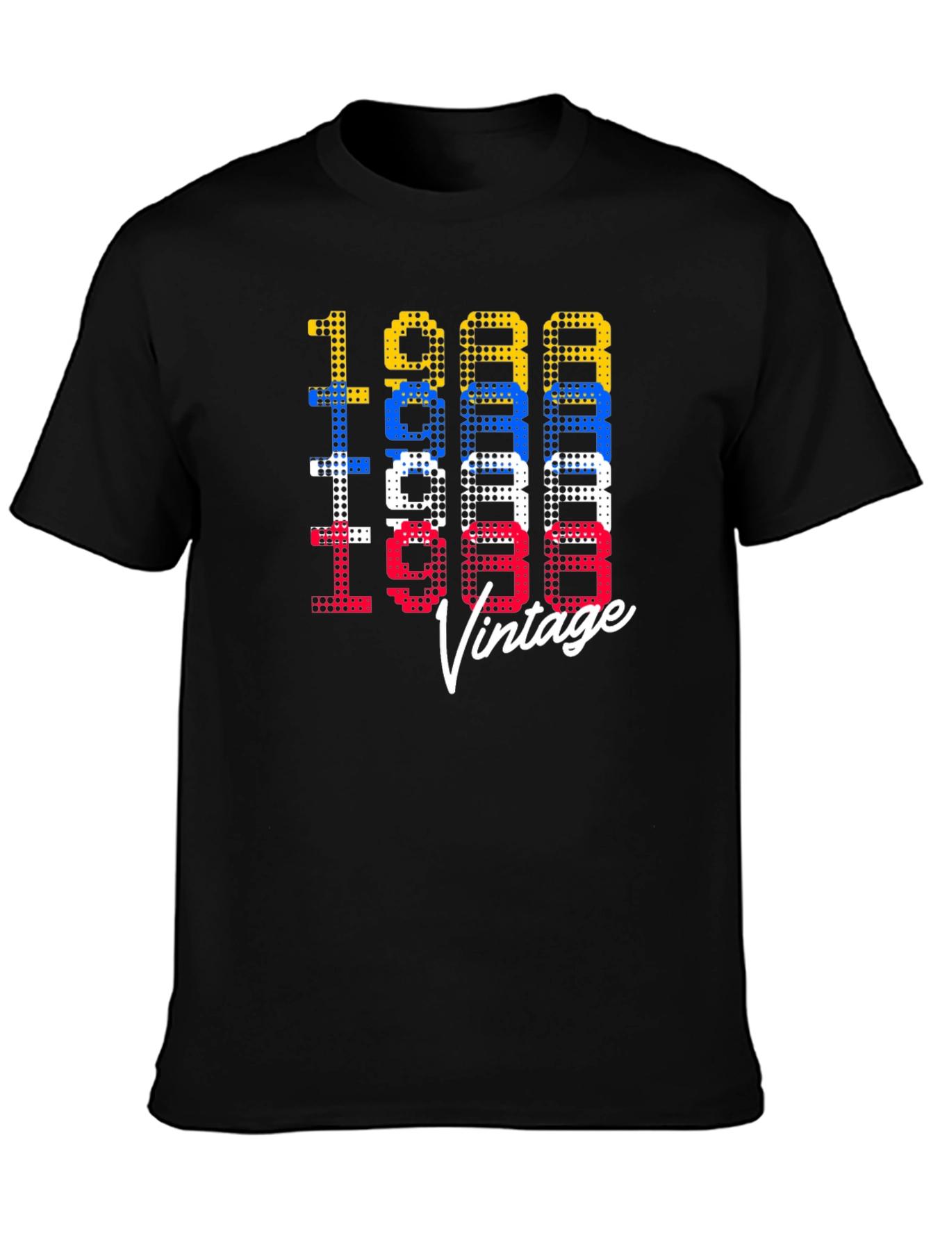 Black Retro 1988 Vintage Graphic Tee view 3