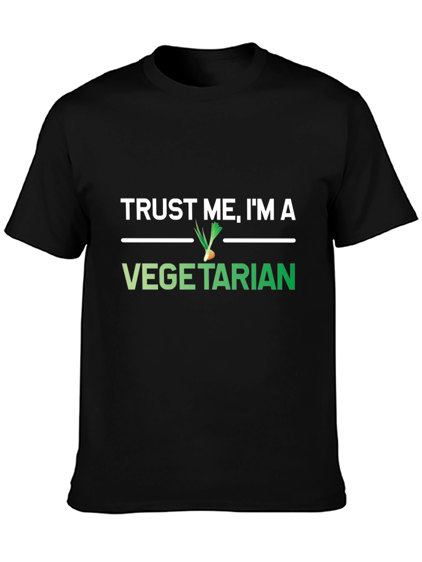 Black Trust Me, I'm a Vegetarian T-Shirt - Funny Graphic Tee view 3