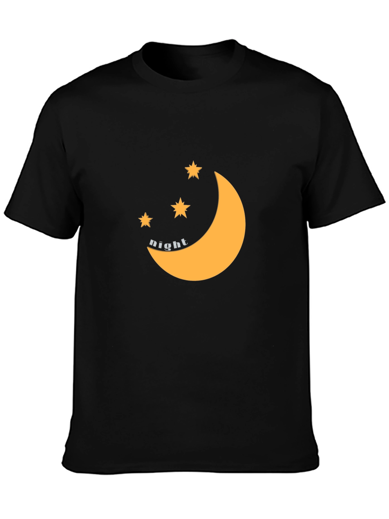 Black Night Sky Graphic Tee - Black Cotton Blend view 3