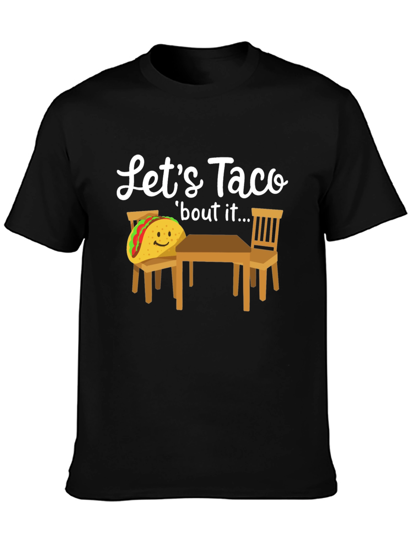Black Let's Taco 'bout It T-Shirt view 3