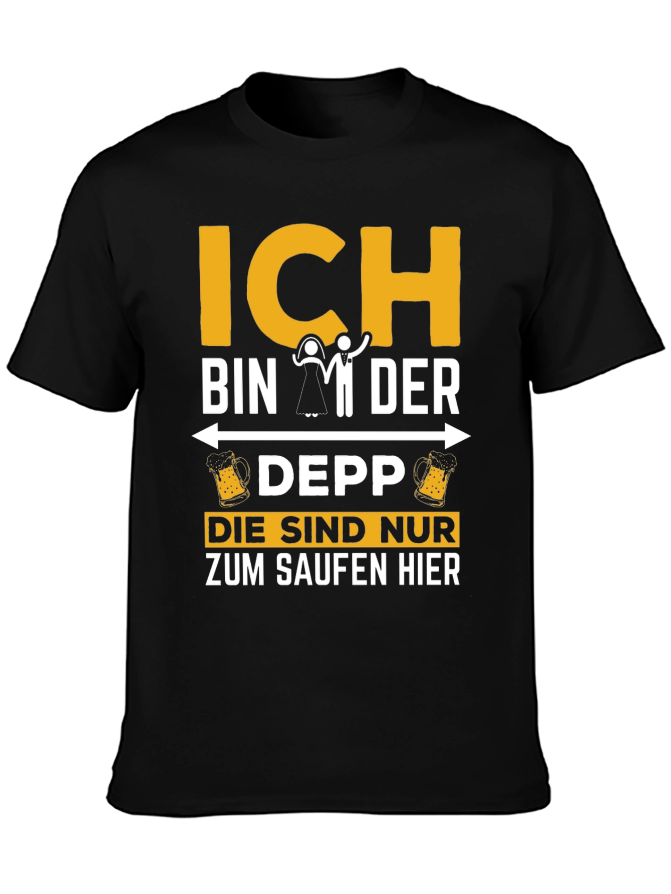 Black Ich Bin Der Depp Graphic T-Shirt view 3