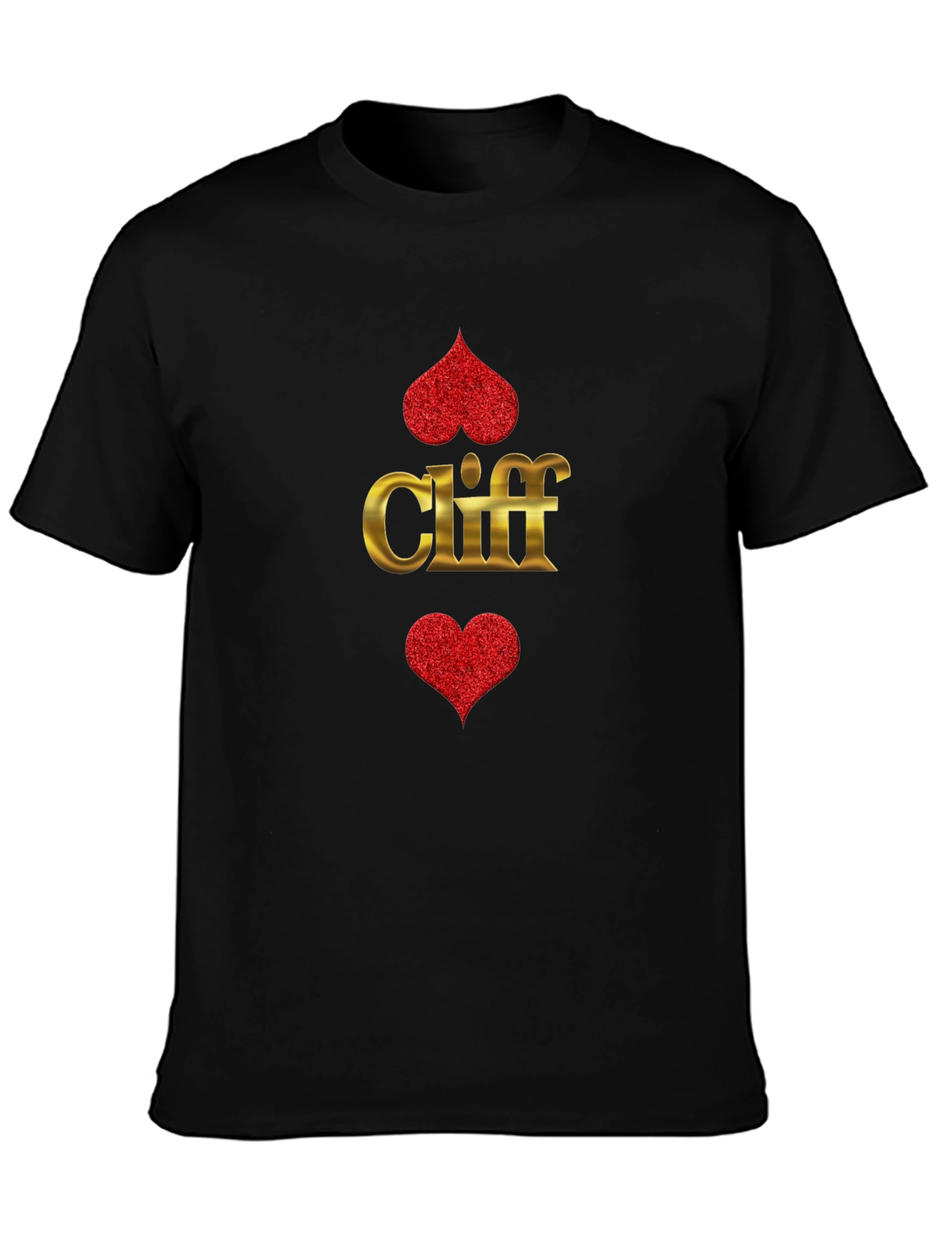 Black Cliff Heart Suit T-Shirt - Ace of Hearts Tee view 3