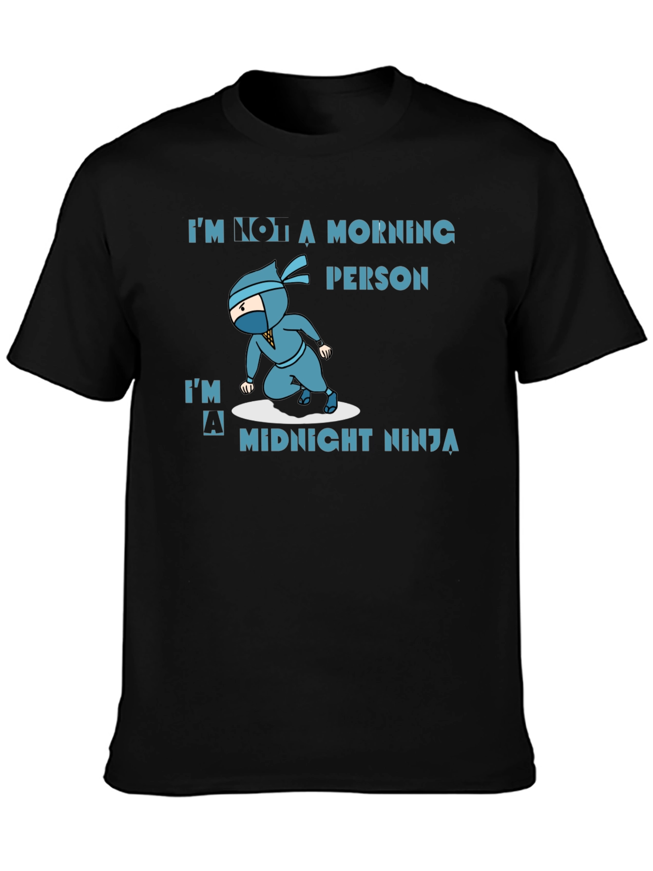 Black Midnight Ninja Graphic T-Shirt view 3