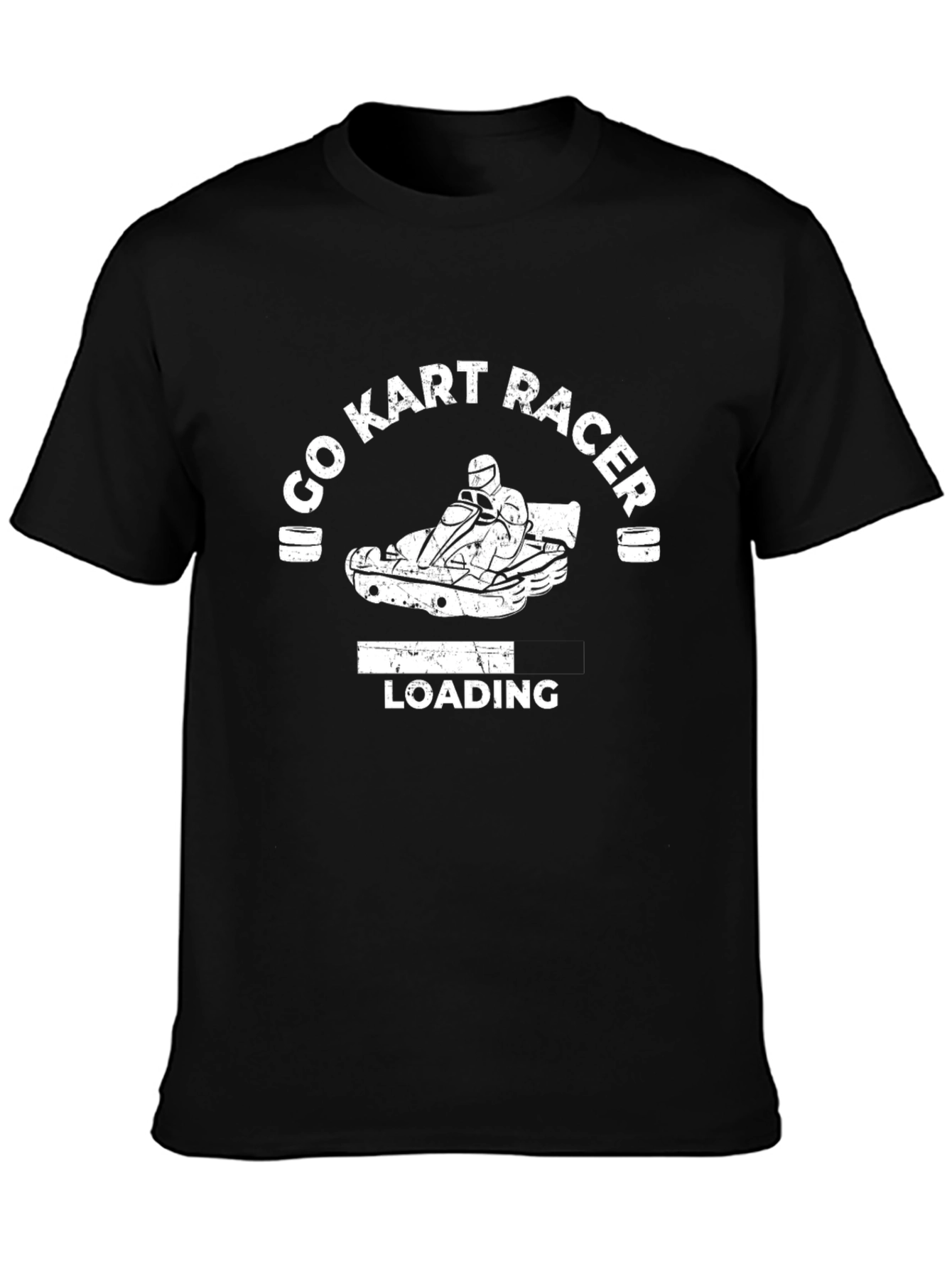 Black Go Kart Racer Loading T-Shirt view 3