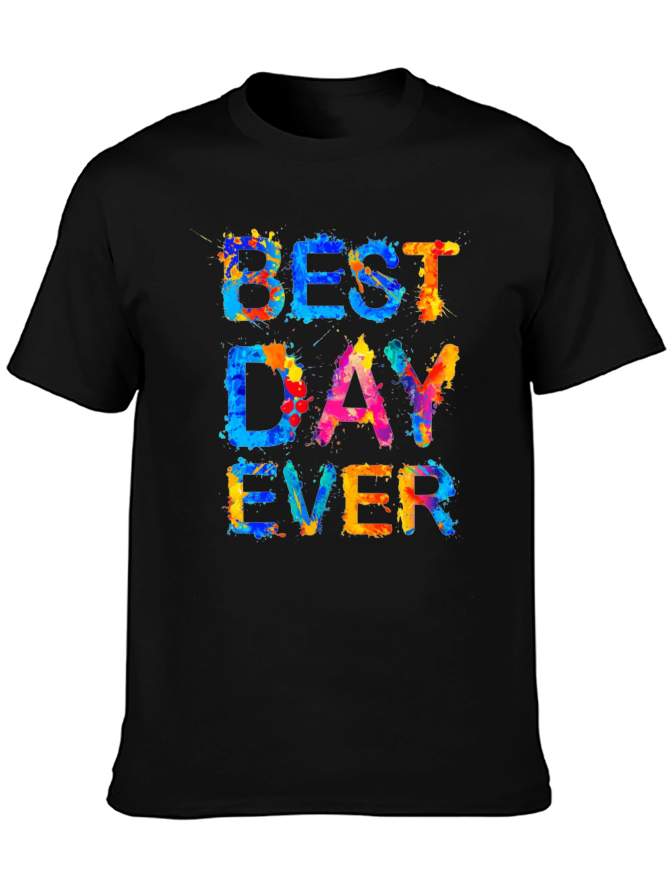 Black Best Day Ever Graphic Tee - Men's Colorful Shirt view 3