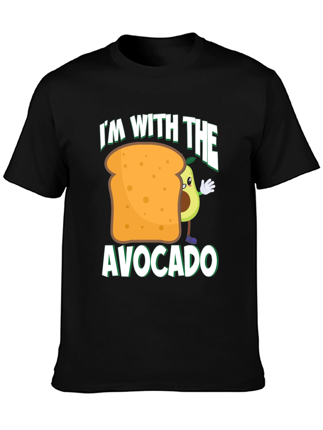 Black I'm With The Avocado T-Shirt Funny Toast Tee view 3